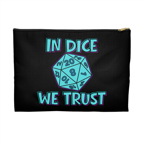 "In Dice We Trust" D20 Dice Bag for Gamers
