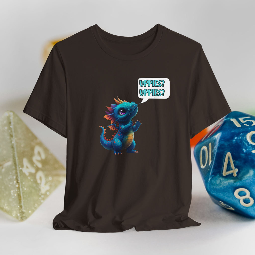 Baby Blue Dragon T‑Shirt — Cute 'Uppies? Uppies?' Fantasy Gamer Tee