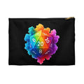 Rainbow D20 Dice Accessory Pouch — RPG Dice Bag, Colorful Tabletop Gaming Gear