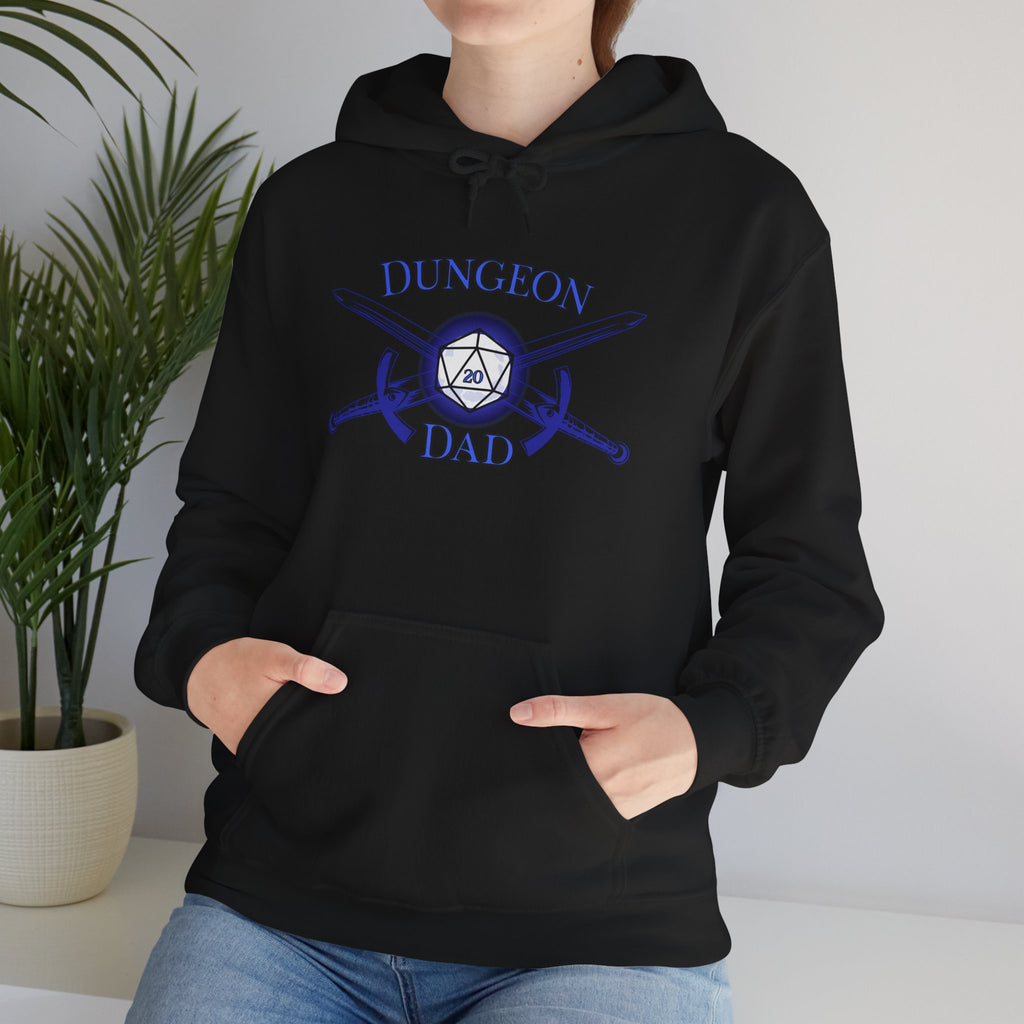 Dungeon Dad Hoodie – RPG Dad Hoodie with Dice & Swords Design