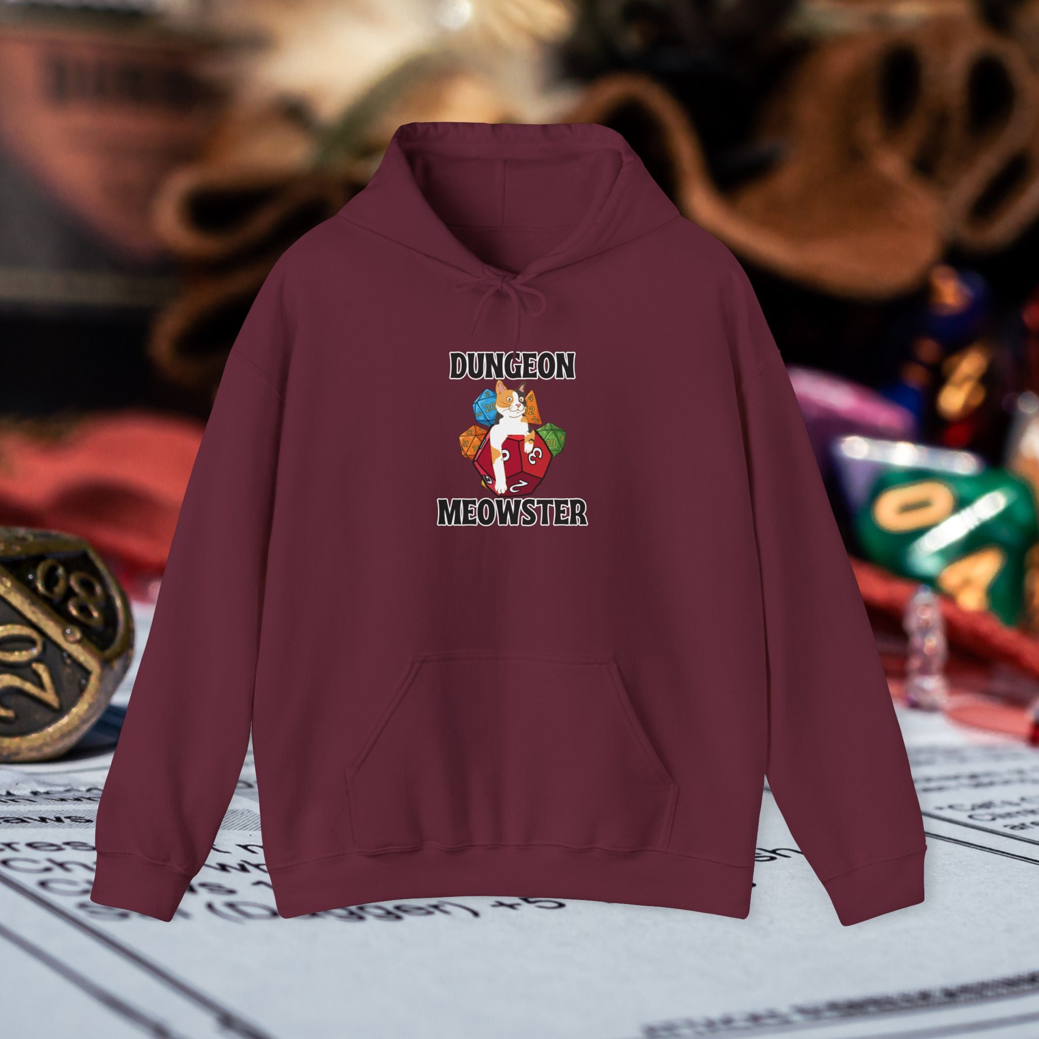 Dungeon Meowster Hoodie - Cute D&D Cat Gamer Sweatshirt
