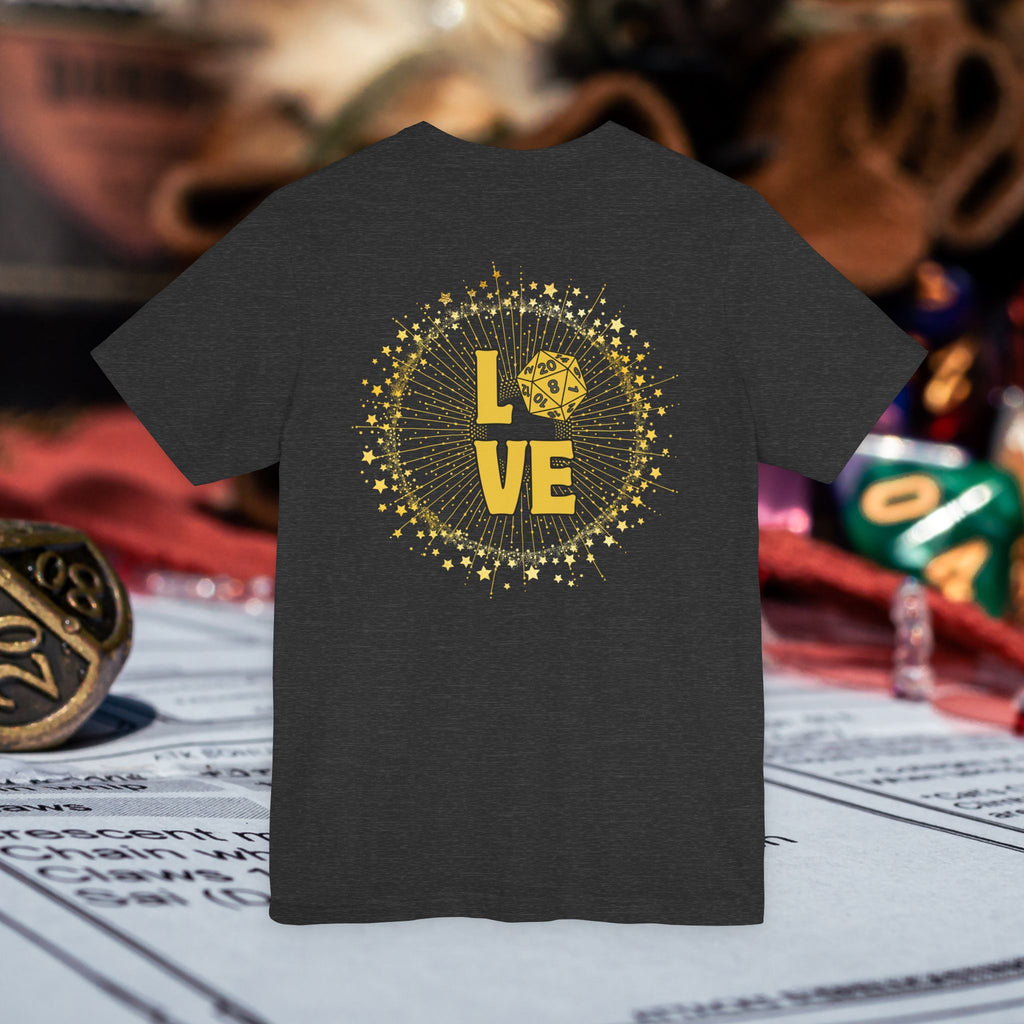 Love D20 T-Shirt — RPG Gamer Dice Love Tee