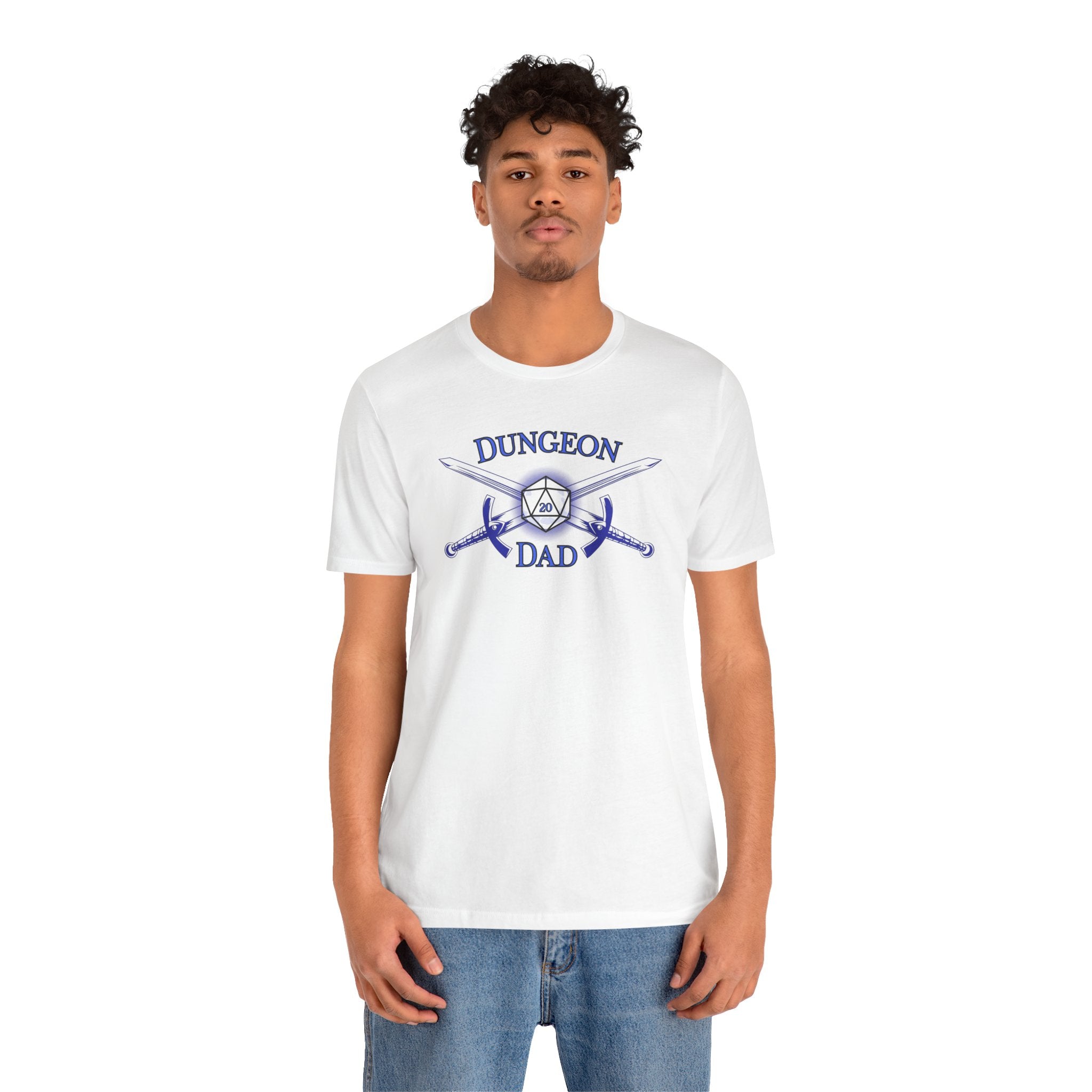 Dungeon Dad T-Shirt – D20 Gamer Father Tee