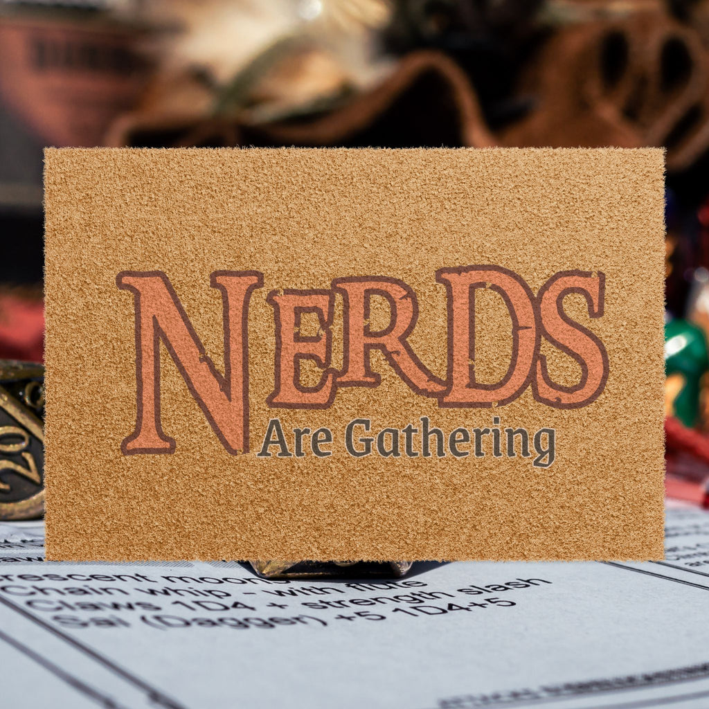 Doormat - "Nerds Are Gathering" Welcome Mat for Gamers & Tabletop Fans