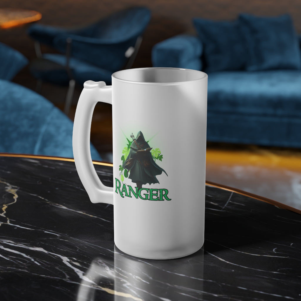 Frosted Glass Beer/ Mead Mug — Ranger D&D Class Mug