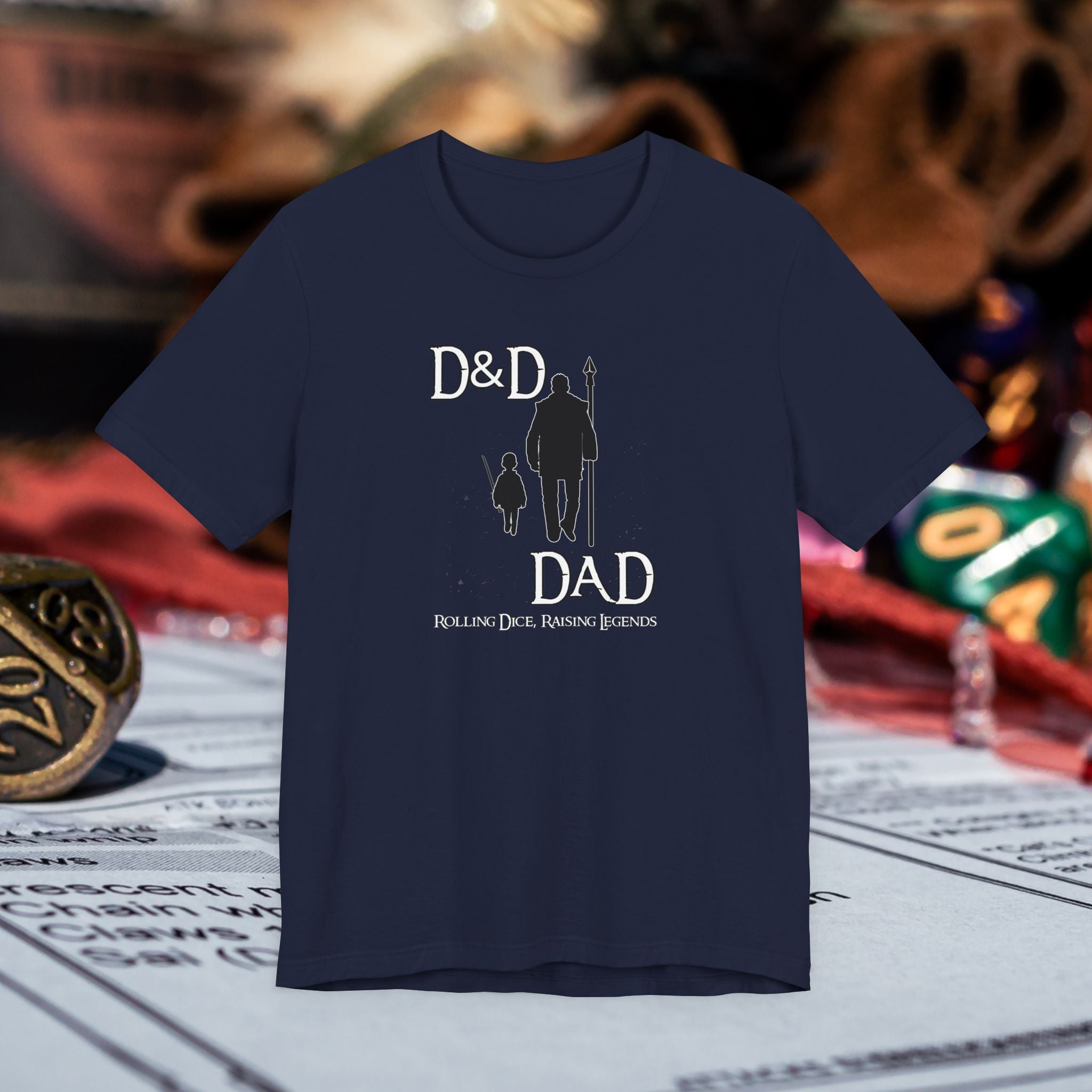 D&D Dad T‑Shirt — Roleplaying Dad Tee (Rolling Dice, Raising Legends)