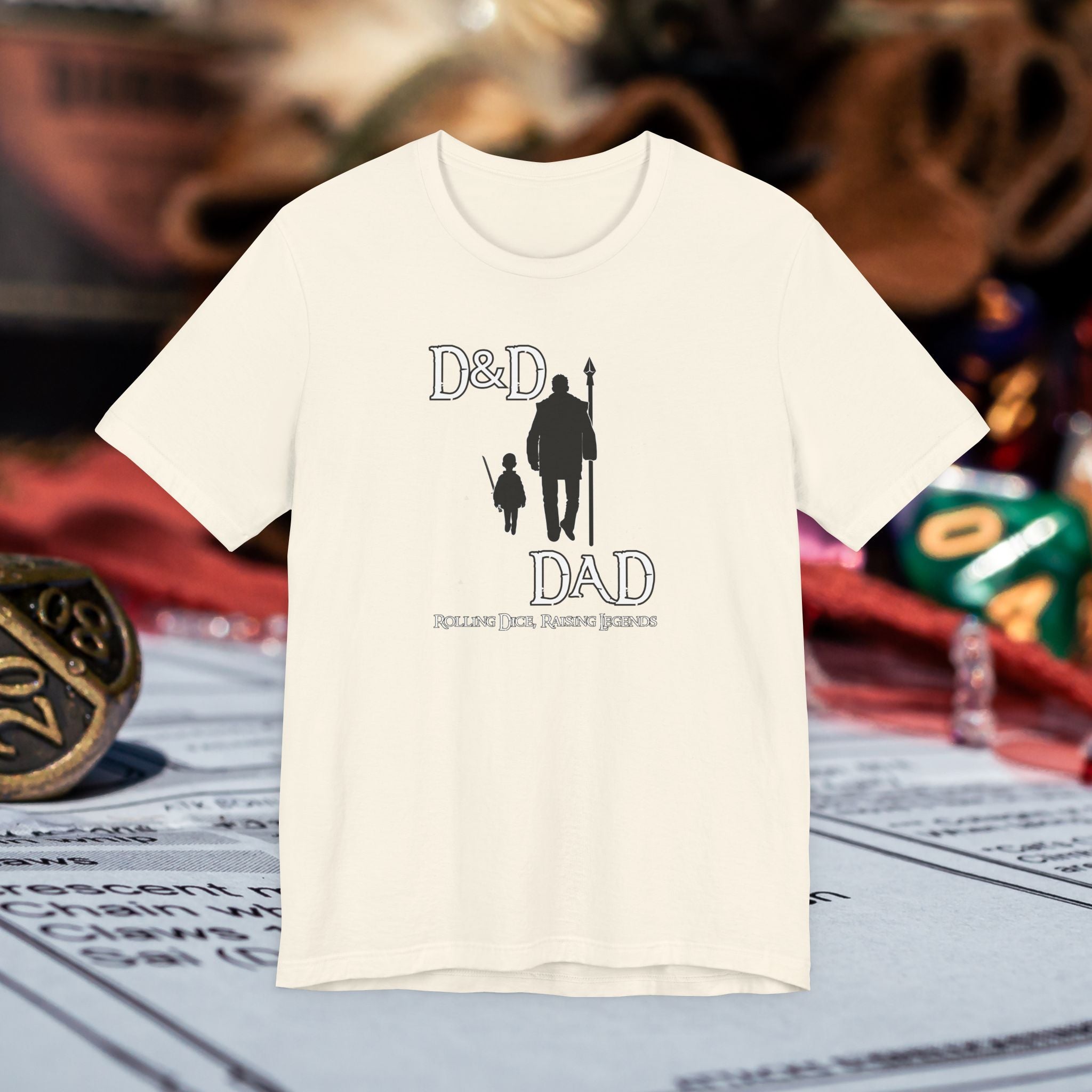 D&D Dad T‑Shirt — Roleplaying Dad Tee (Rolling Dice, Raising Legends)