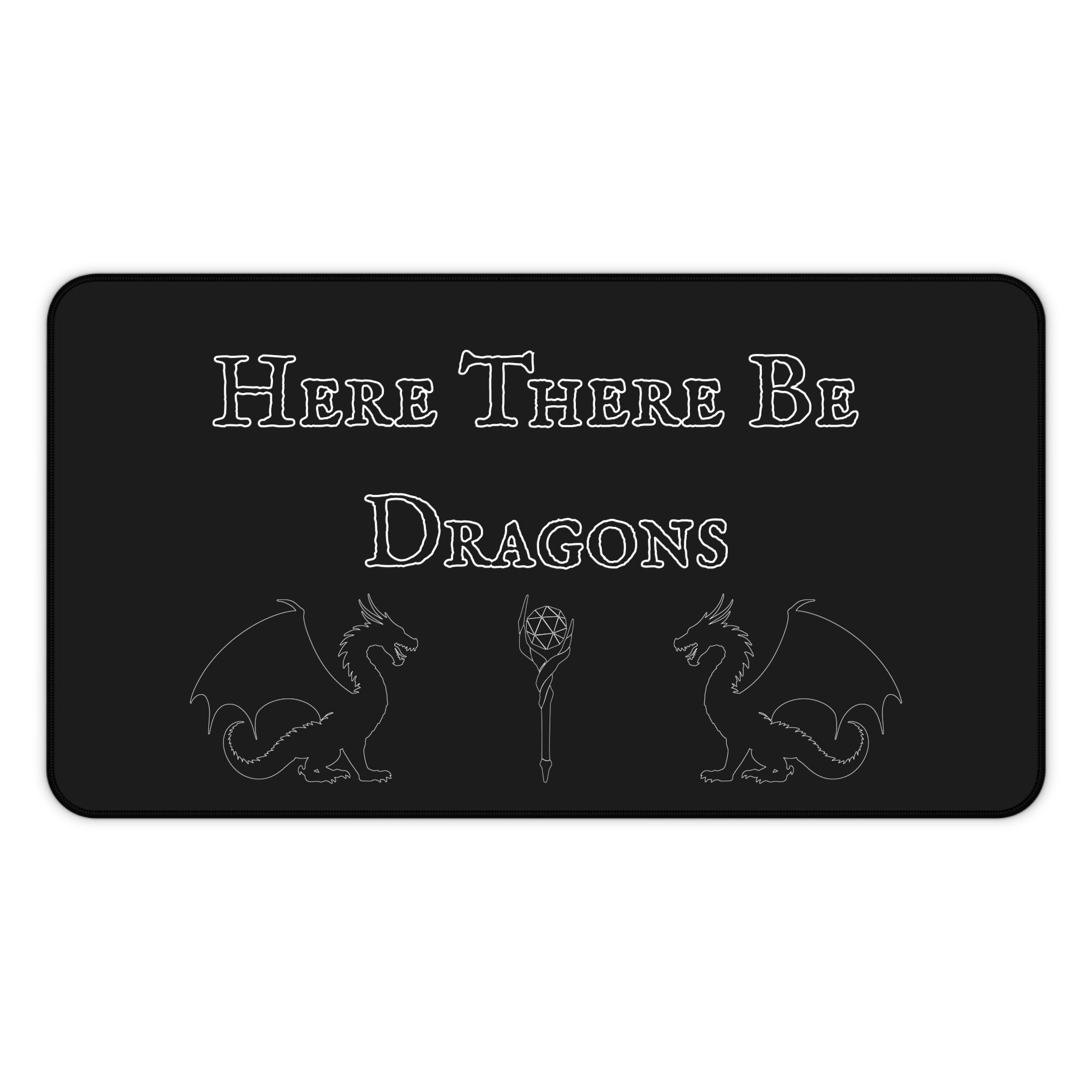 Here There Be Dragons Desk Mat