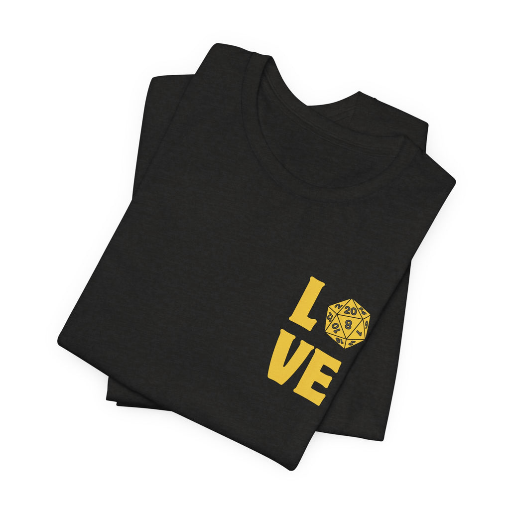 Love D20 T-Shirt — RPG Gamer Dice Love Tee