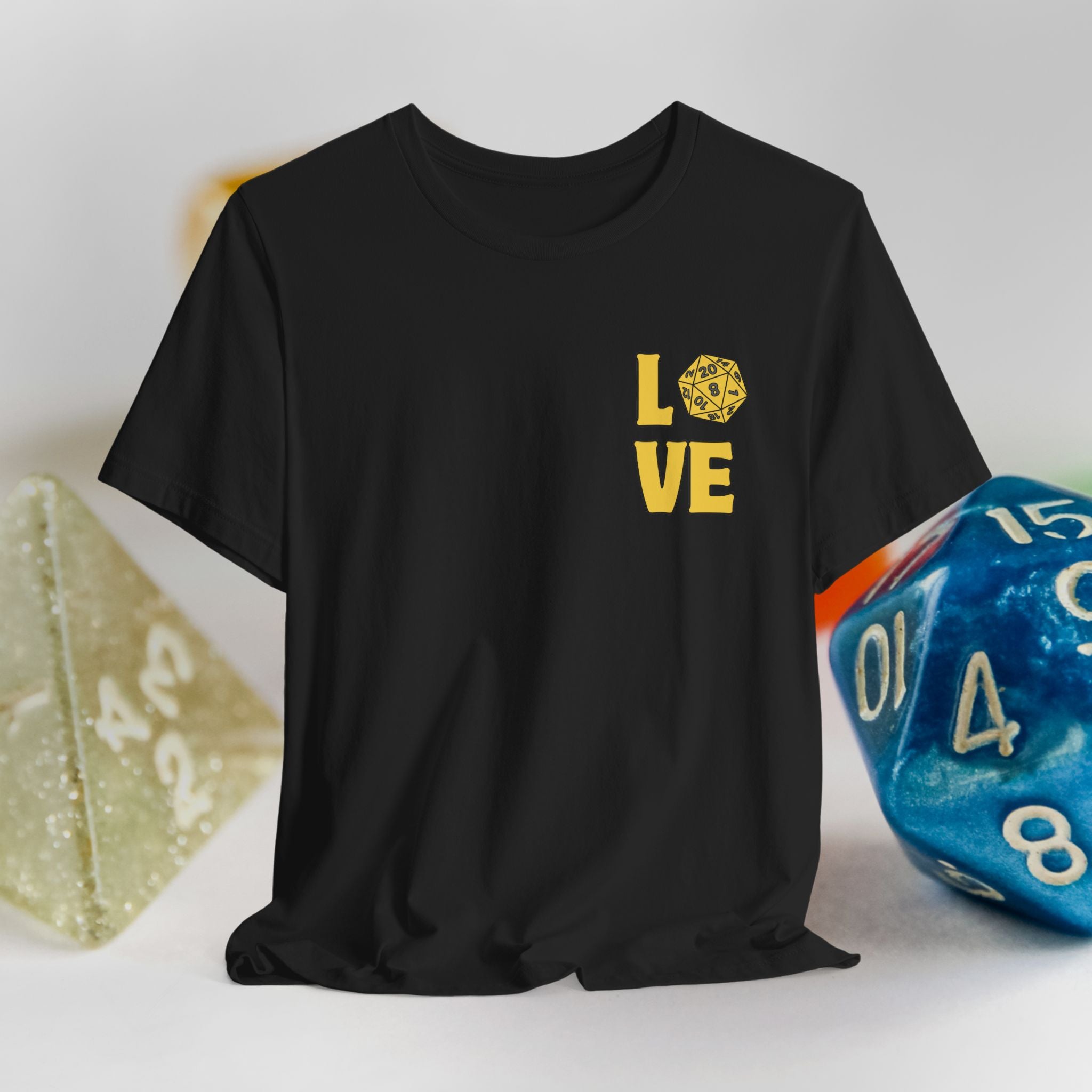 Love D20 T-Shirt — RPG Gamer Dice Love Tee