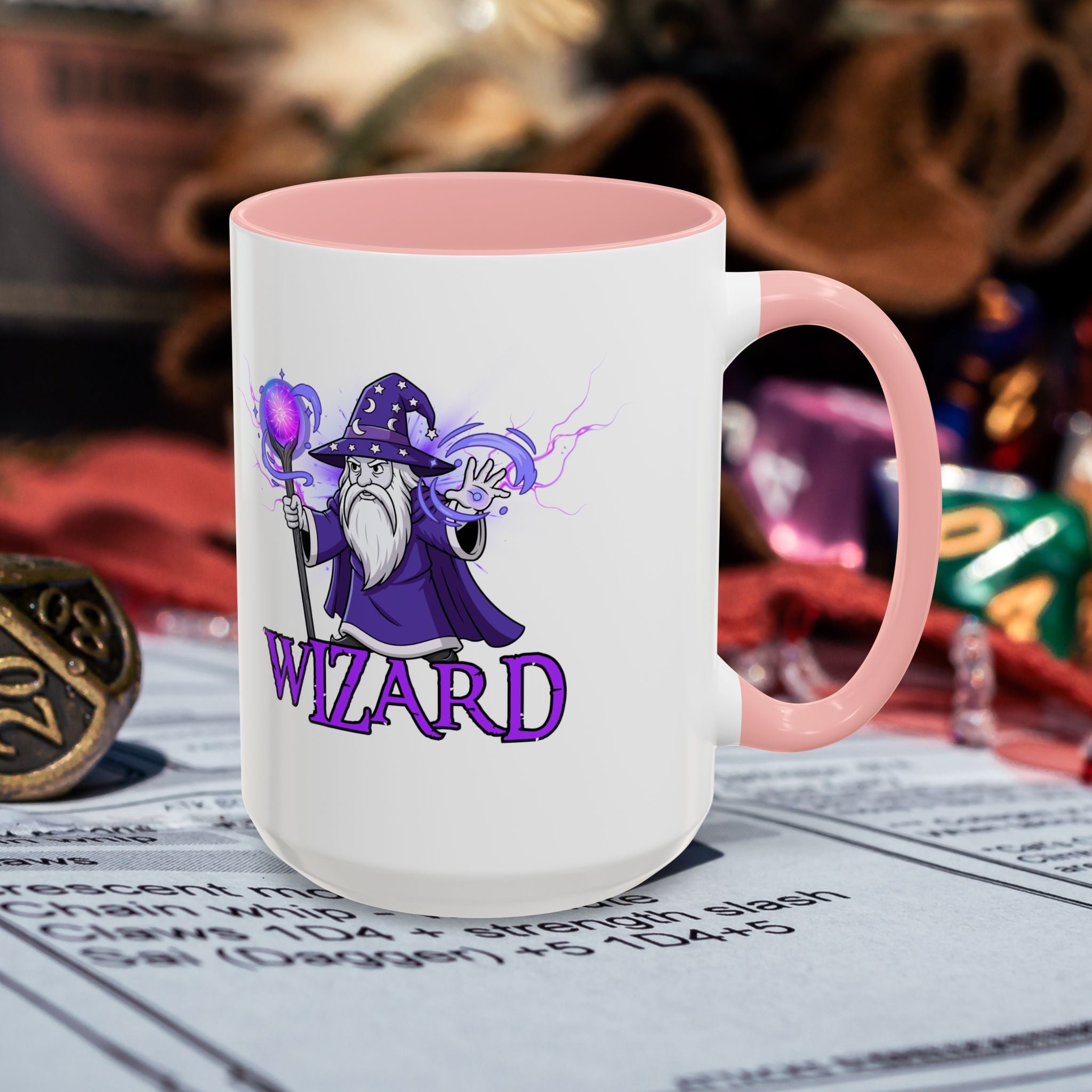 Wizard Coffee Mug — D&D Wizard Design Accent Mug (15oz)