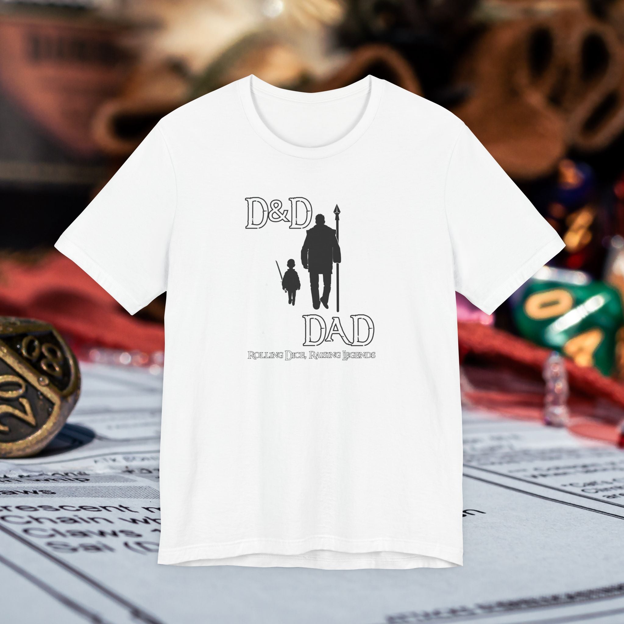 D&D Dad T‑Shirt — Roleplaying Dad Tee (Rolling Dice, Raising Legends)