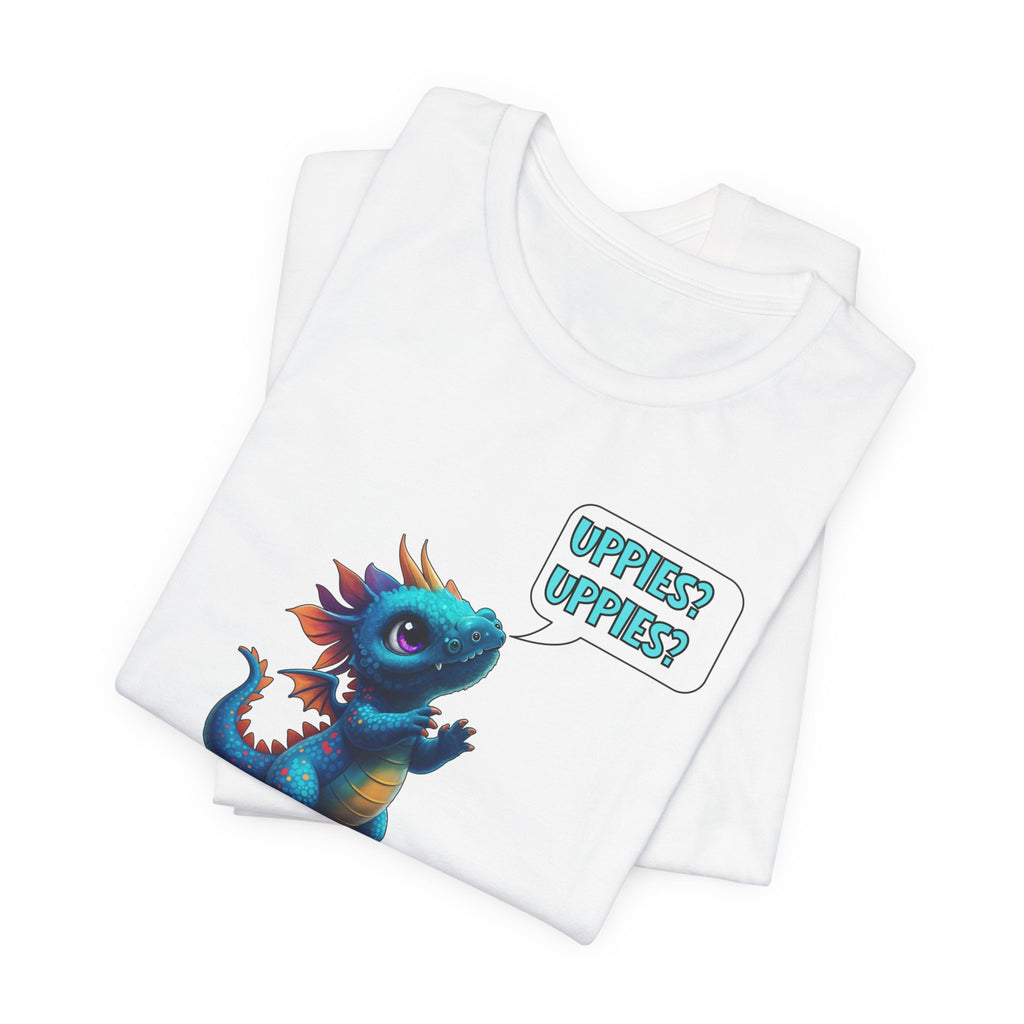 Baby Blue Dragon T‑Shirt — Cute 'Uppies? Uppies?' Fantasy Gamer Tee
