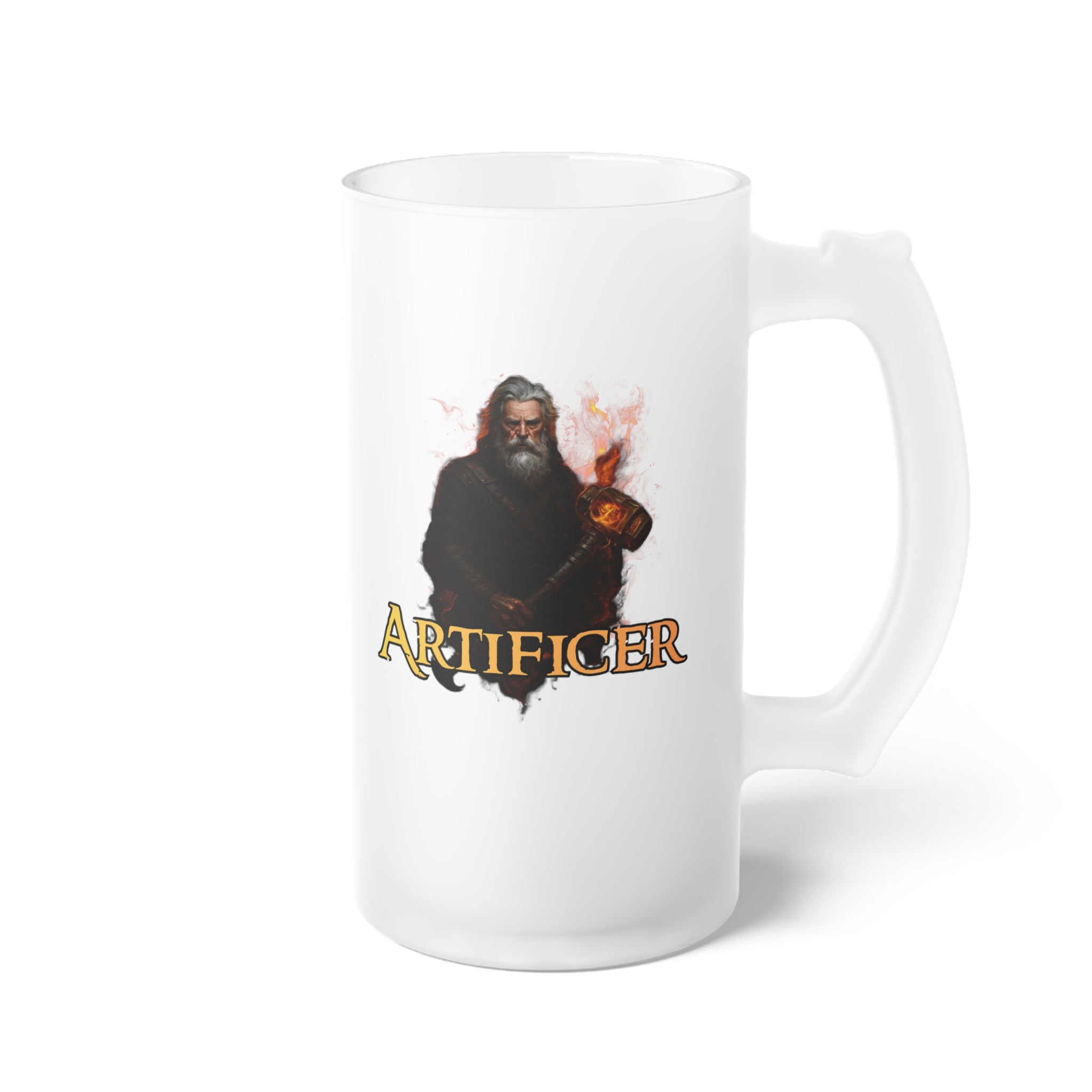 D&D Class Frosted Glass Beer Mug — Artificer Design