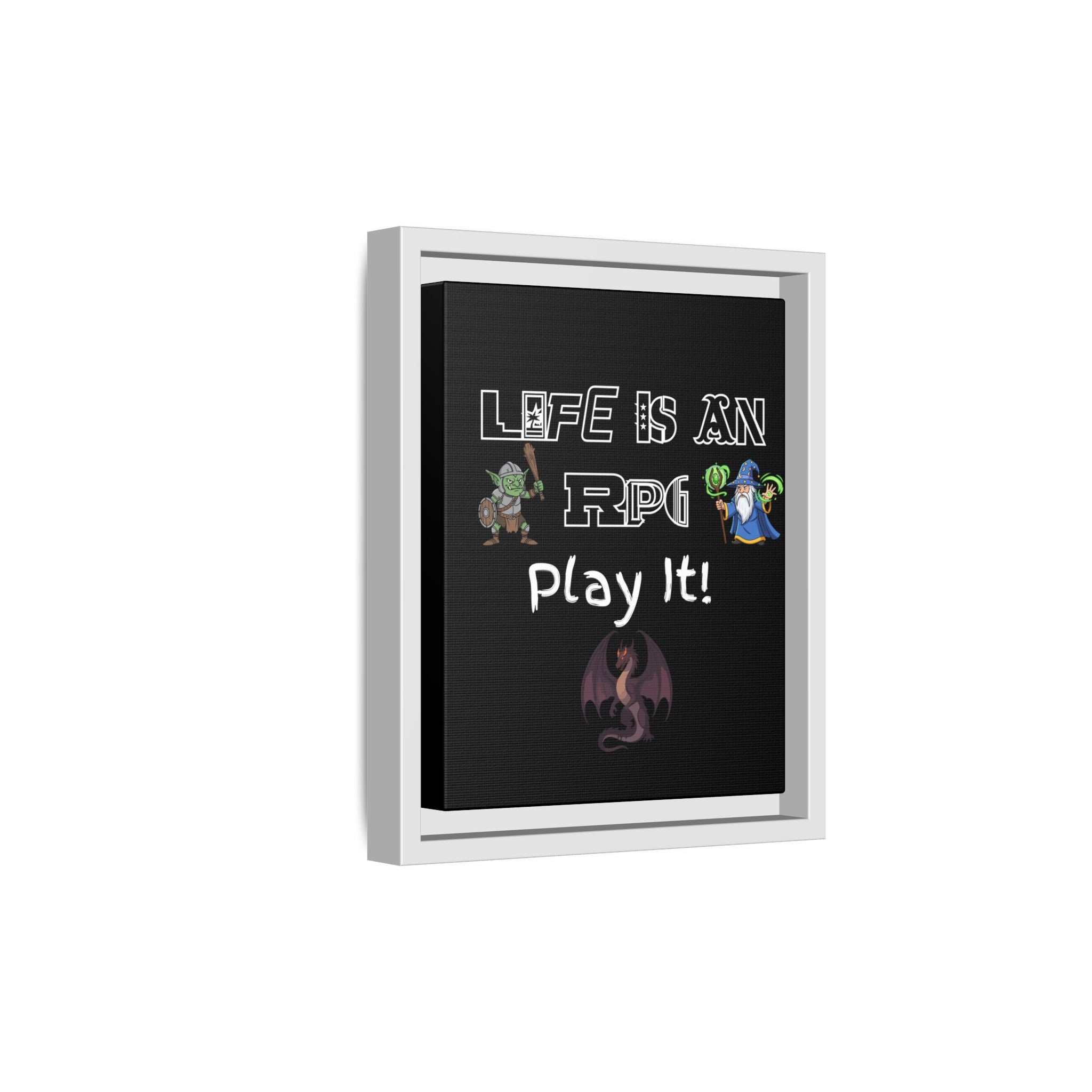 Life Is an RPG Framed Canvas Print – Rpg Gaming Wall Art