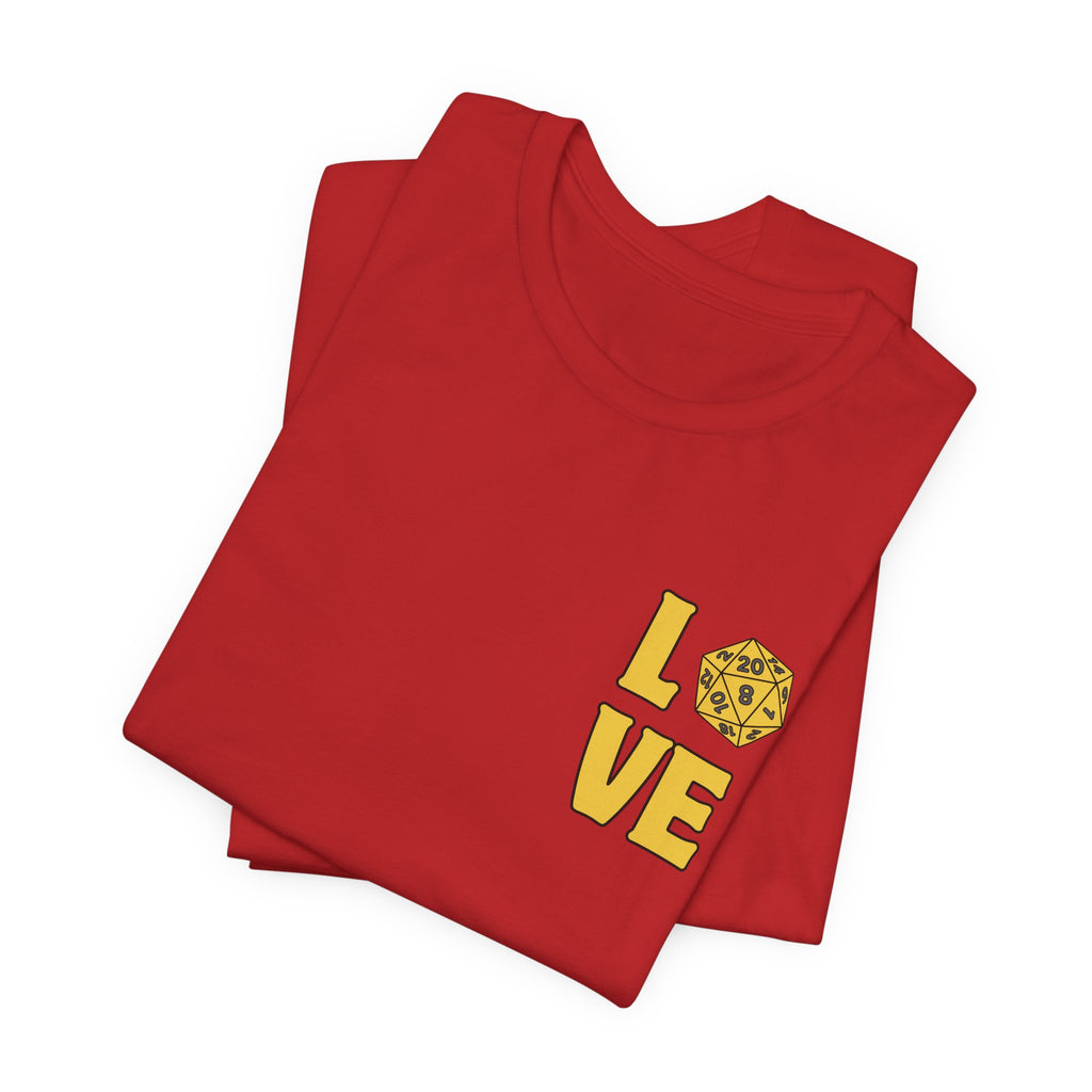 Love D20 T-Shirt — RPG Gamer Dice Love Tee