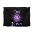 Crit Happens Dice/ Mini's  Bag — RPG Accessory Pouch (Purple D20 Design)