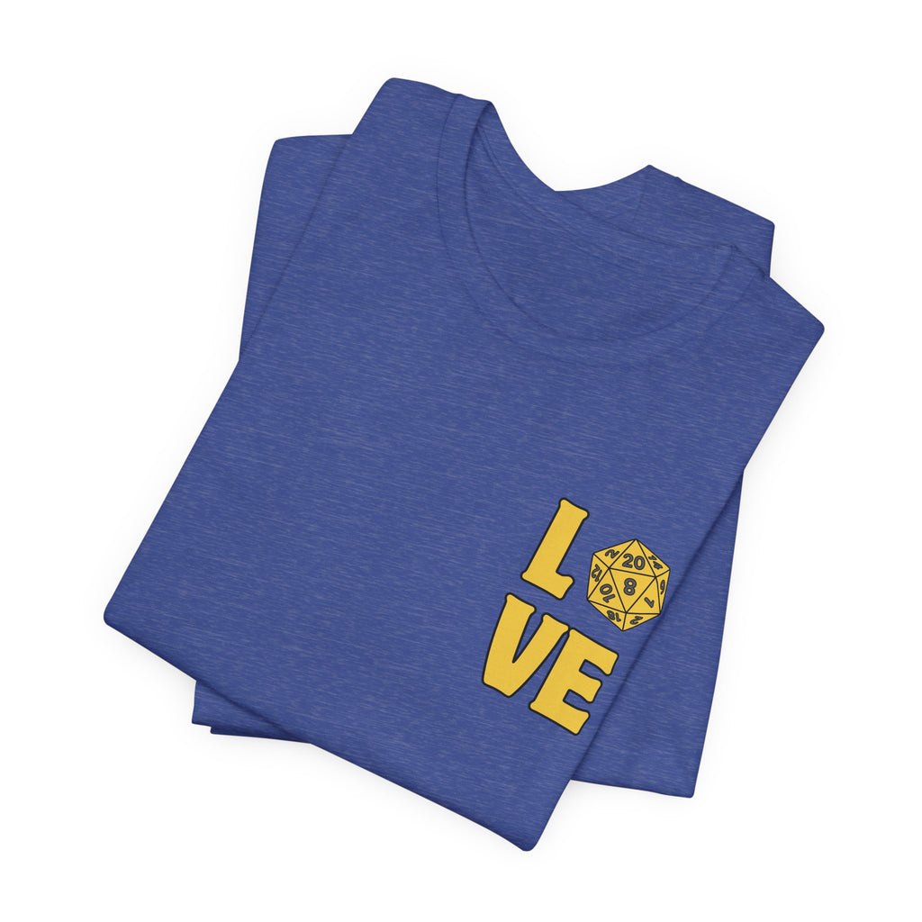 Love D20 T-Shirt — RPG Gamer Dice Love Tee