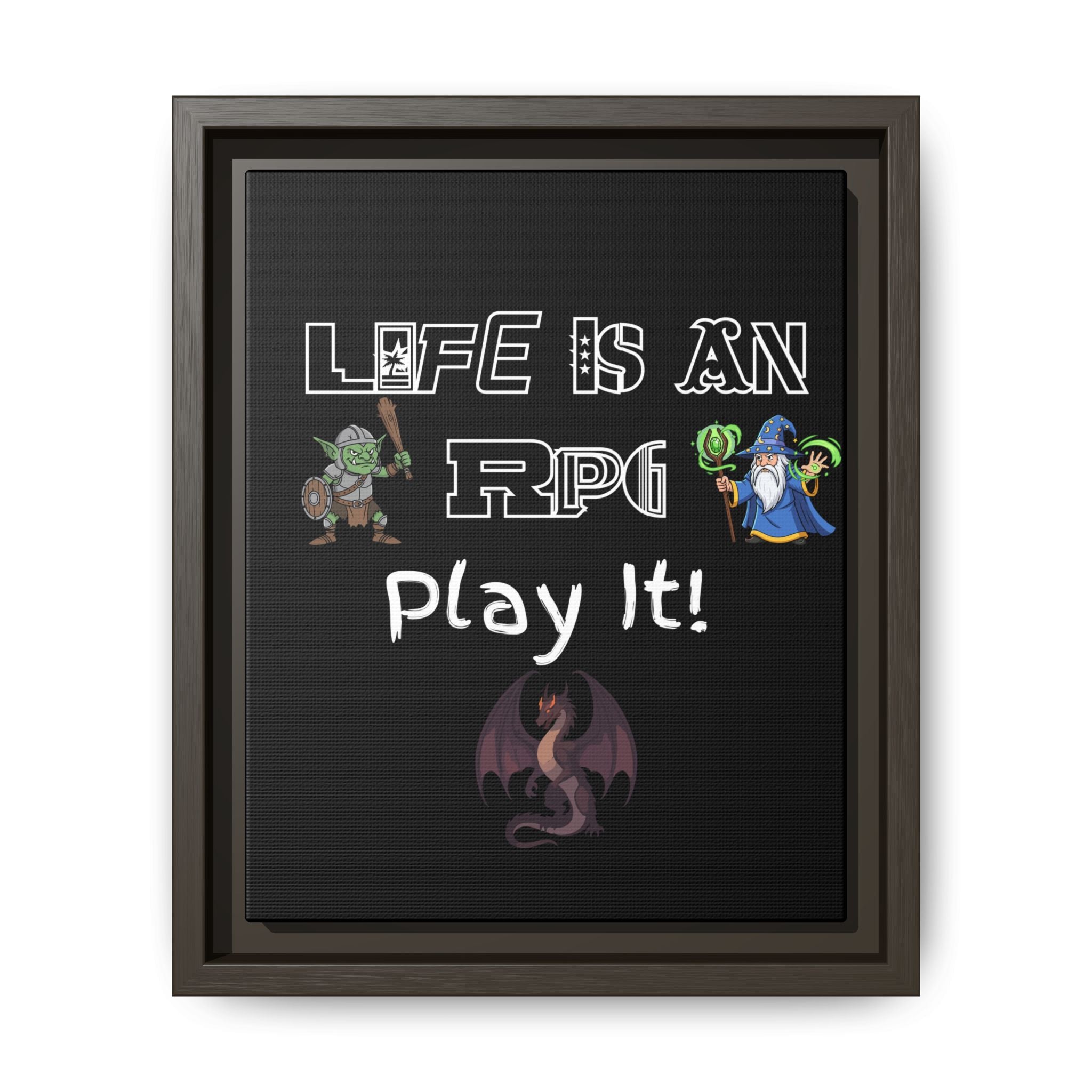 Life Is an RPG Framed Canvas Print – Rpg Gaming Wall Art