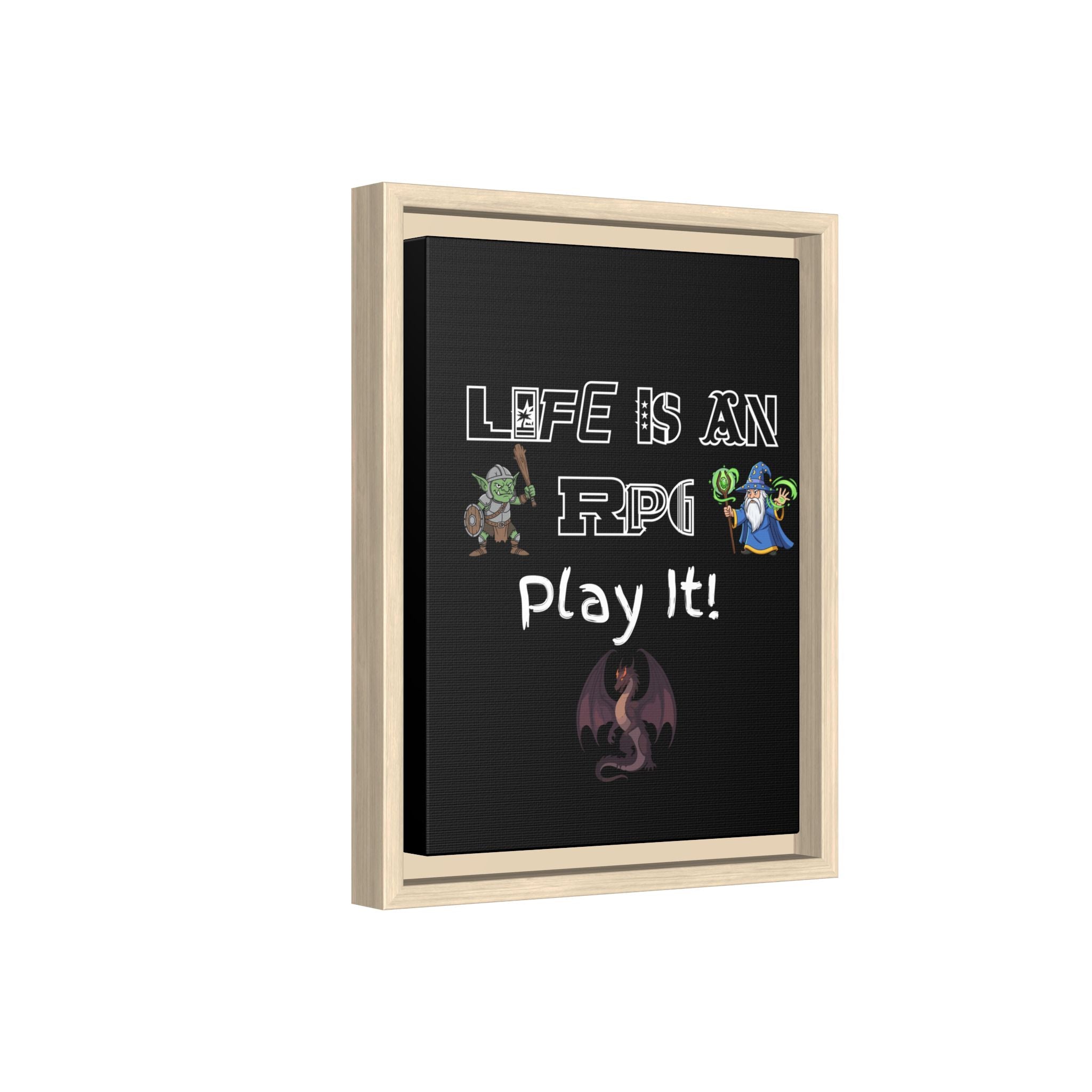 Life Is an RPG Framed Canvas Print – Rpg Gaming Wall Art