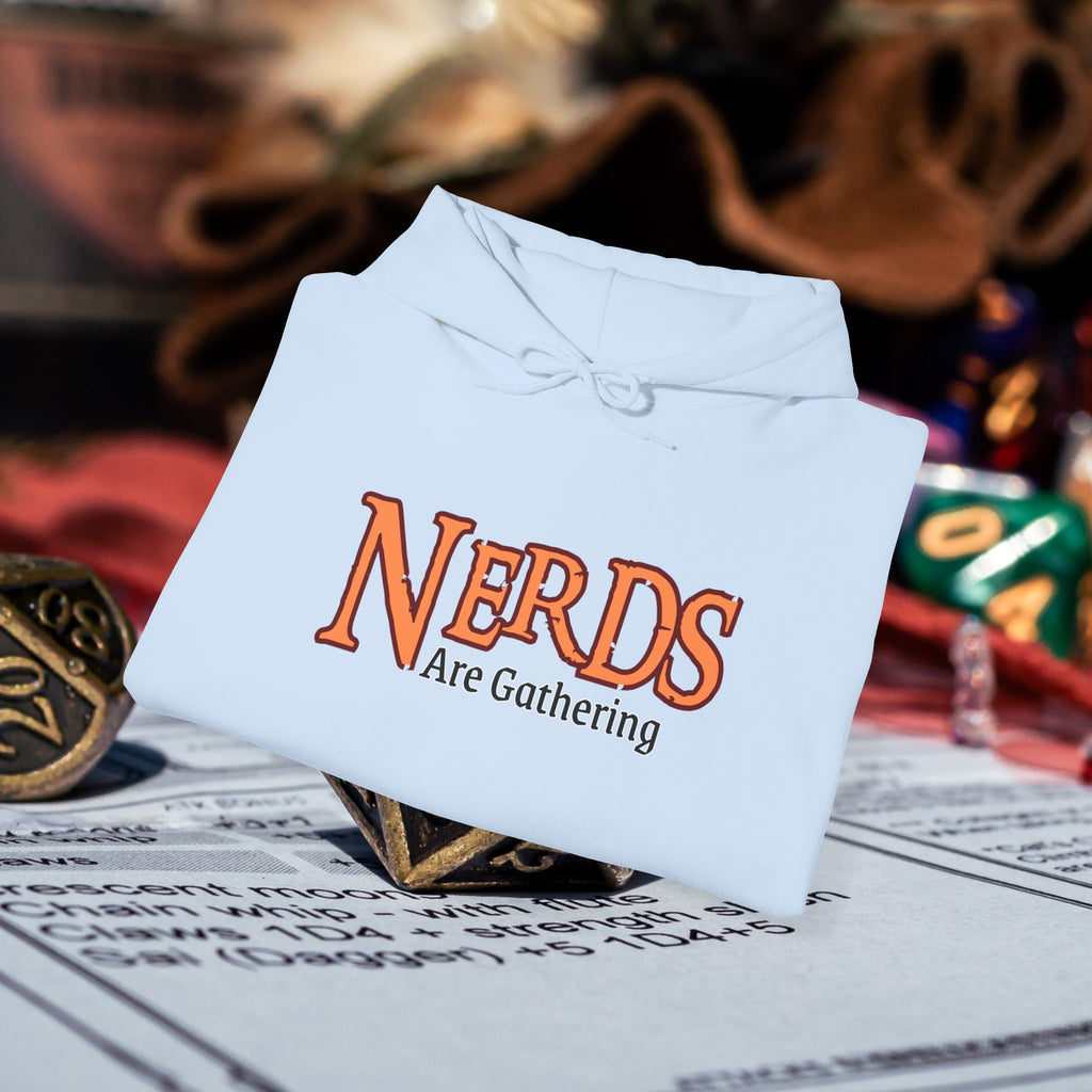 Hoodie — "Nerds Are Gathering" Retro Gamer & Tabletop Hoodie