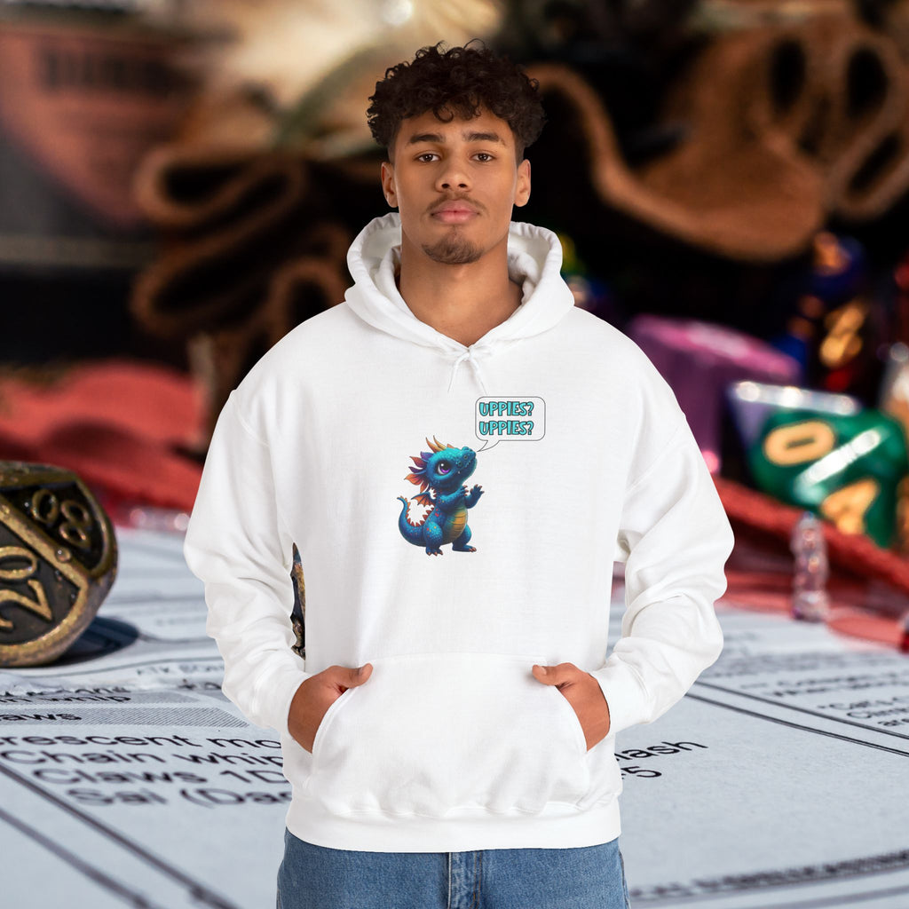 Dragon Dice Hoodie — Cute Blue Dragon UPPIES Gaming Hoodie