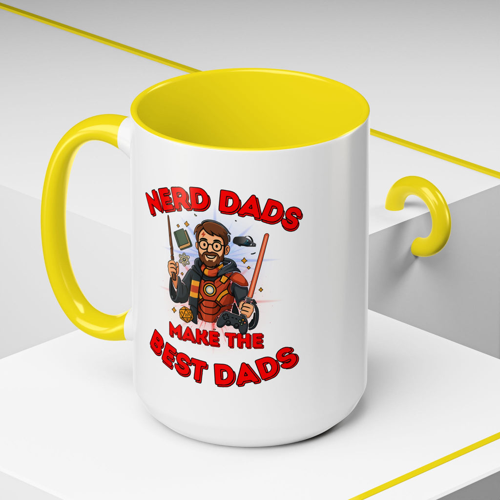 Nerd Dads Make the Best Dads Accent Coffee Mug