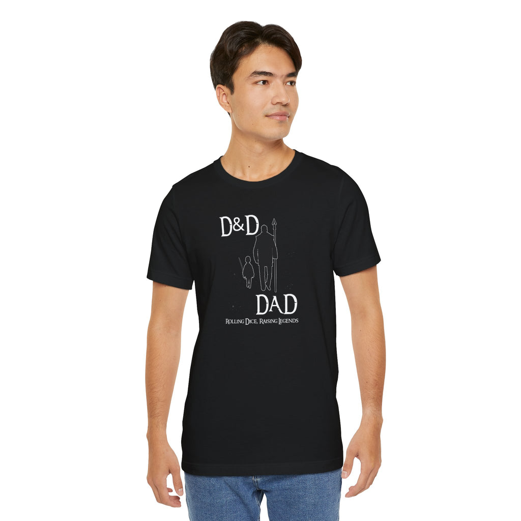 D&D Dad T‑Shirt — Roleplaying Dad Tee (Rolling Dice, Raising Legends)