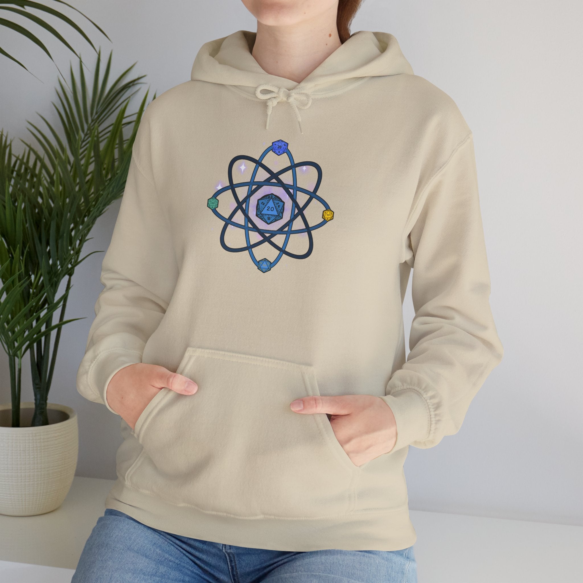 D20 Atom Symbol Hoodie — Geeky D20 RPG Gamer Pullover
