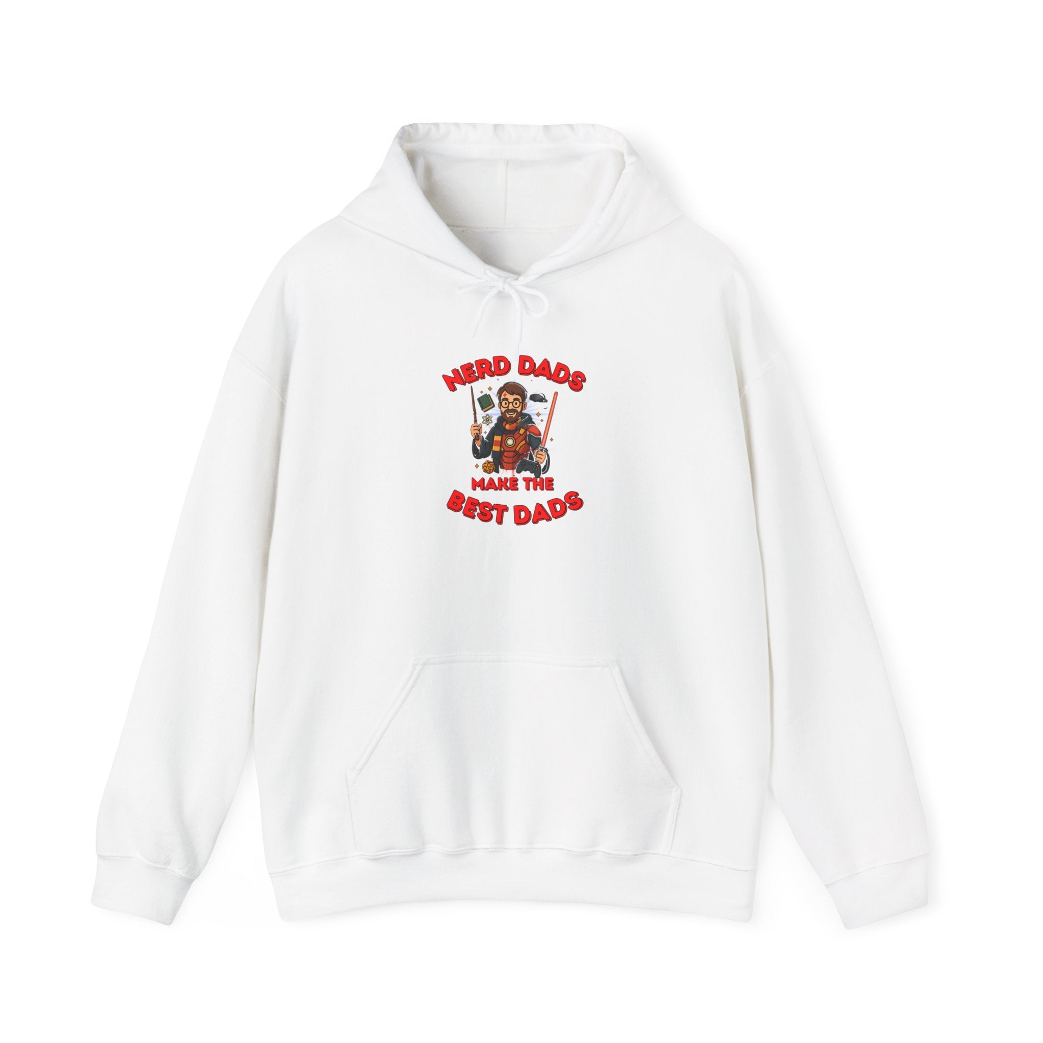 Hoodie — "Nerd Dads Make the Best Dads" Graphic Hooded Sweatshirt