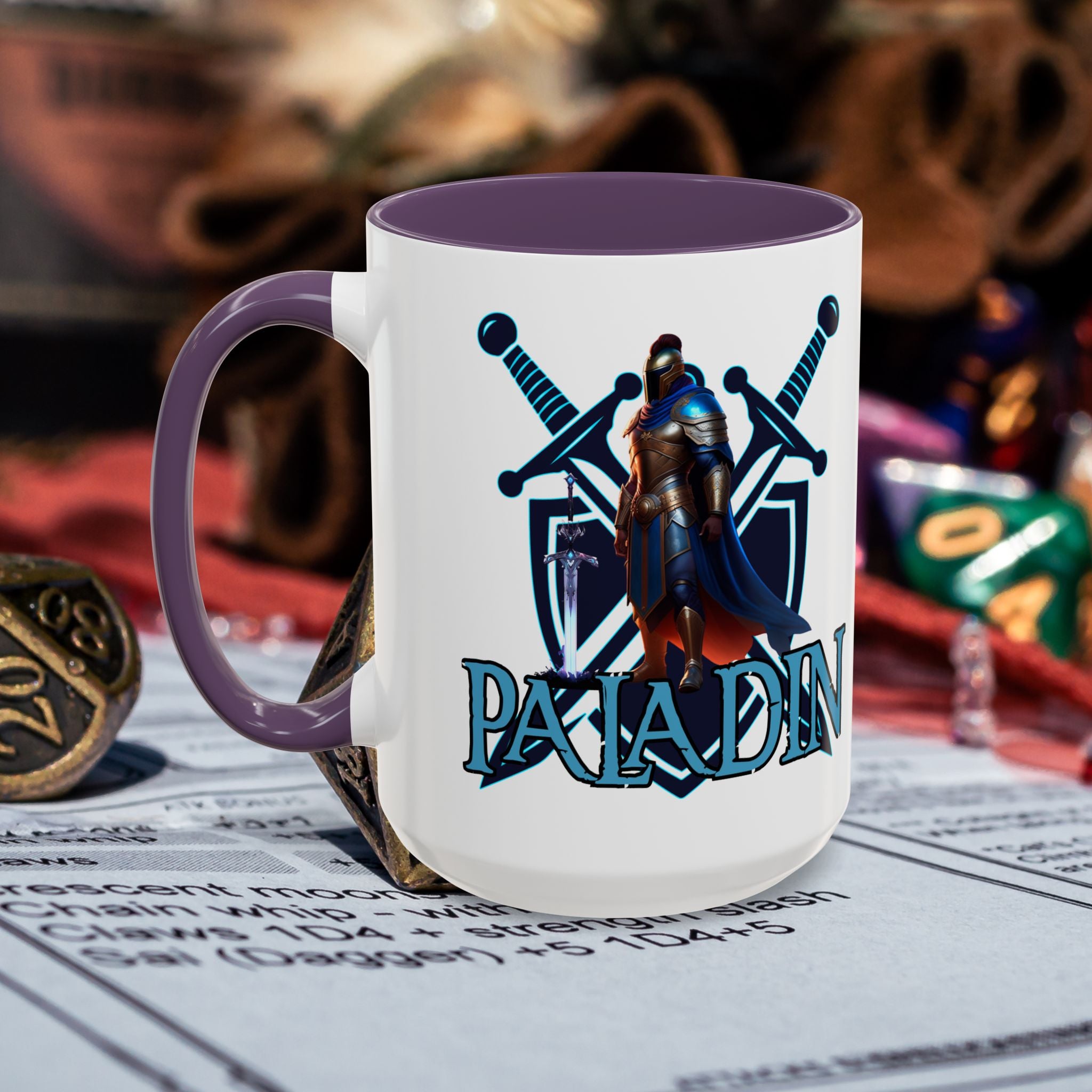 Paladin Coffee Mug – RPG Paladin D&D Design (15oz Accent)