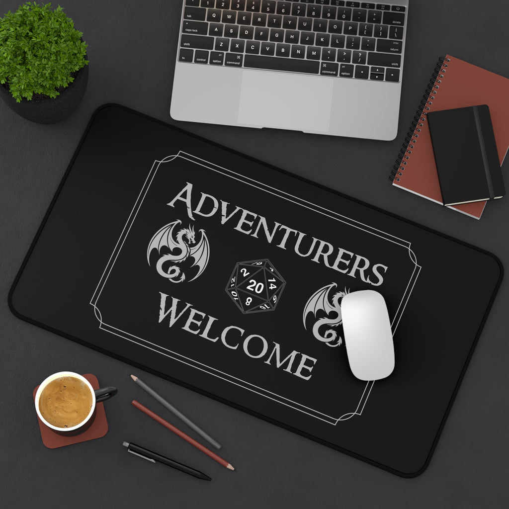 Adventurers Welcome D20 Desk Mat