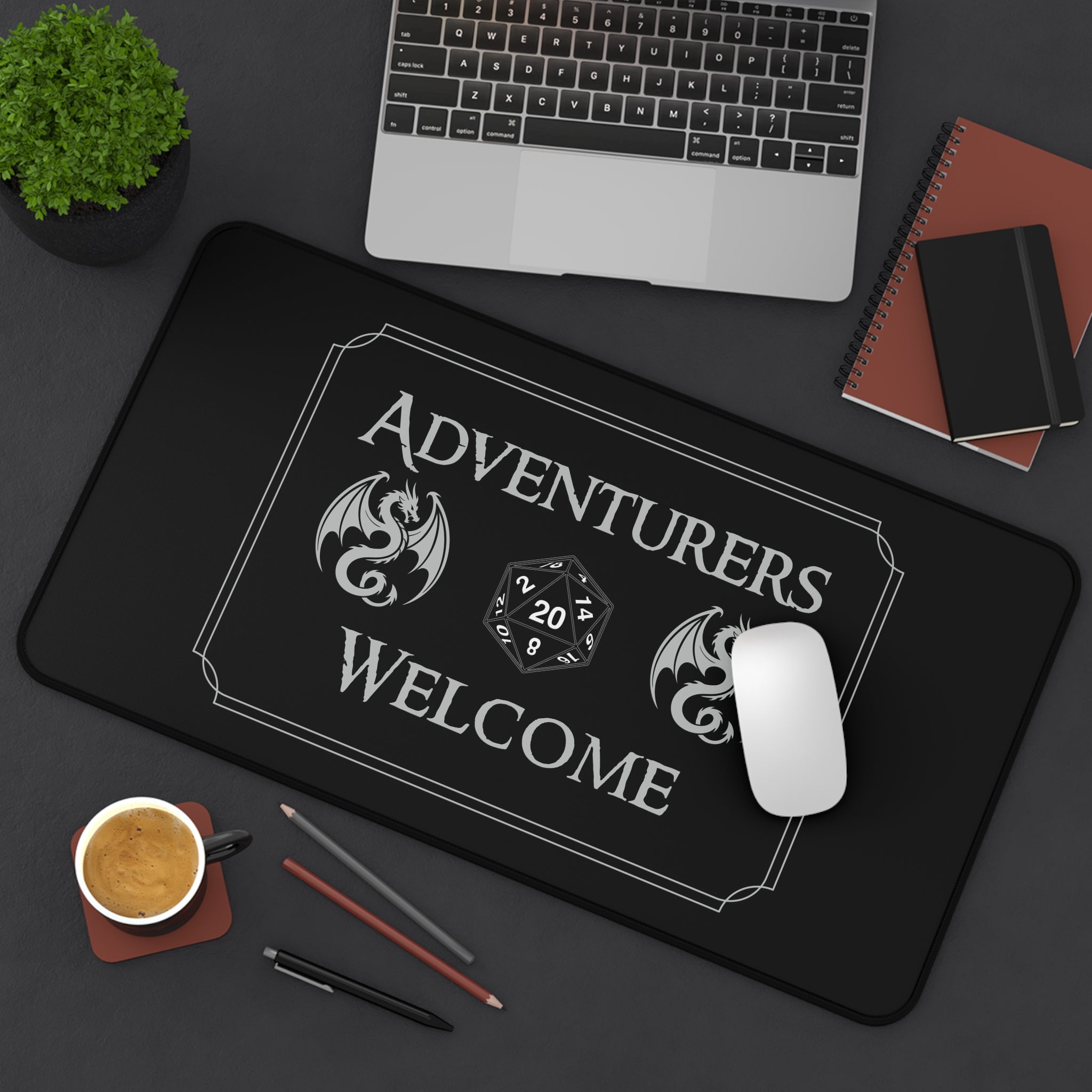 Adventurers Welcome D20 Desk Mat