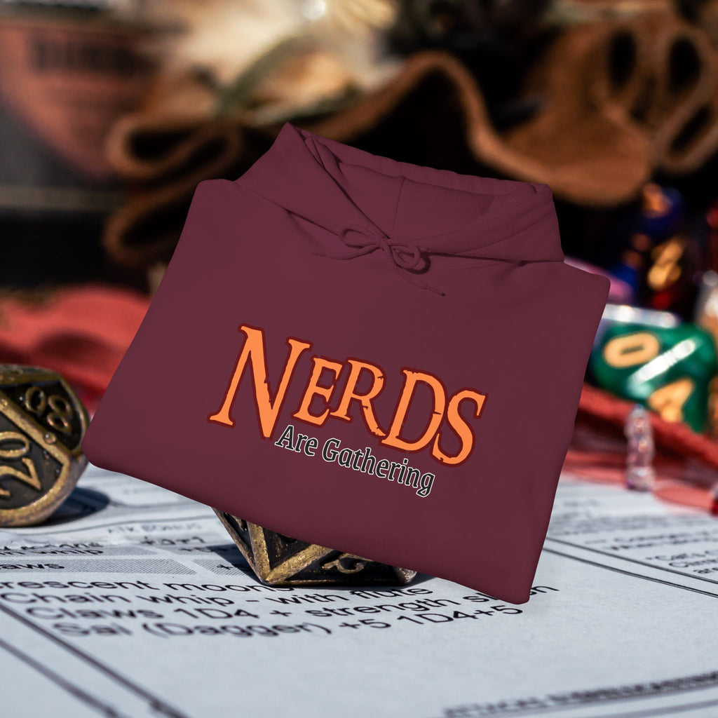 Hoodie — "Nerds Are Gathering" Retro Gamer & Tabletop Hoodie