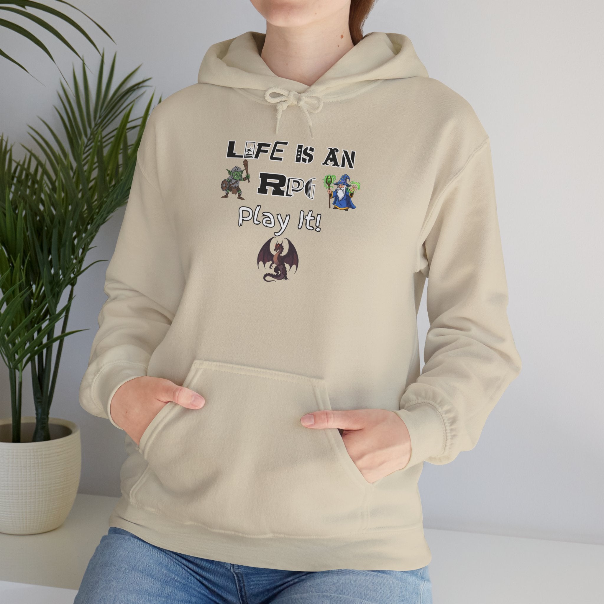 Life Is An RPG Play it Hoodie – Gamer Fantasy RPG Pullover