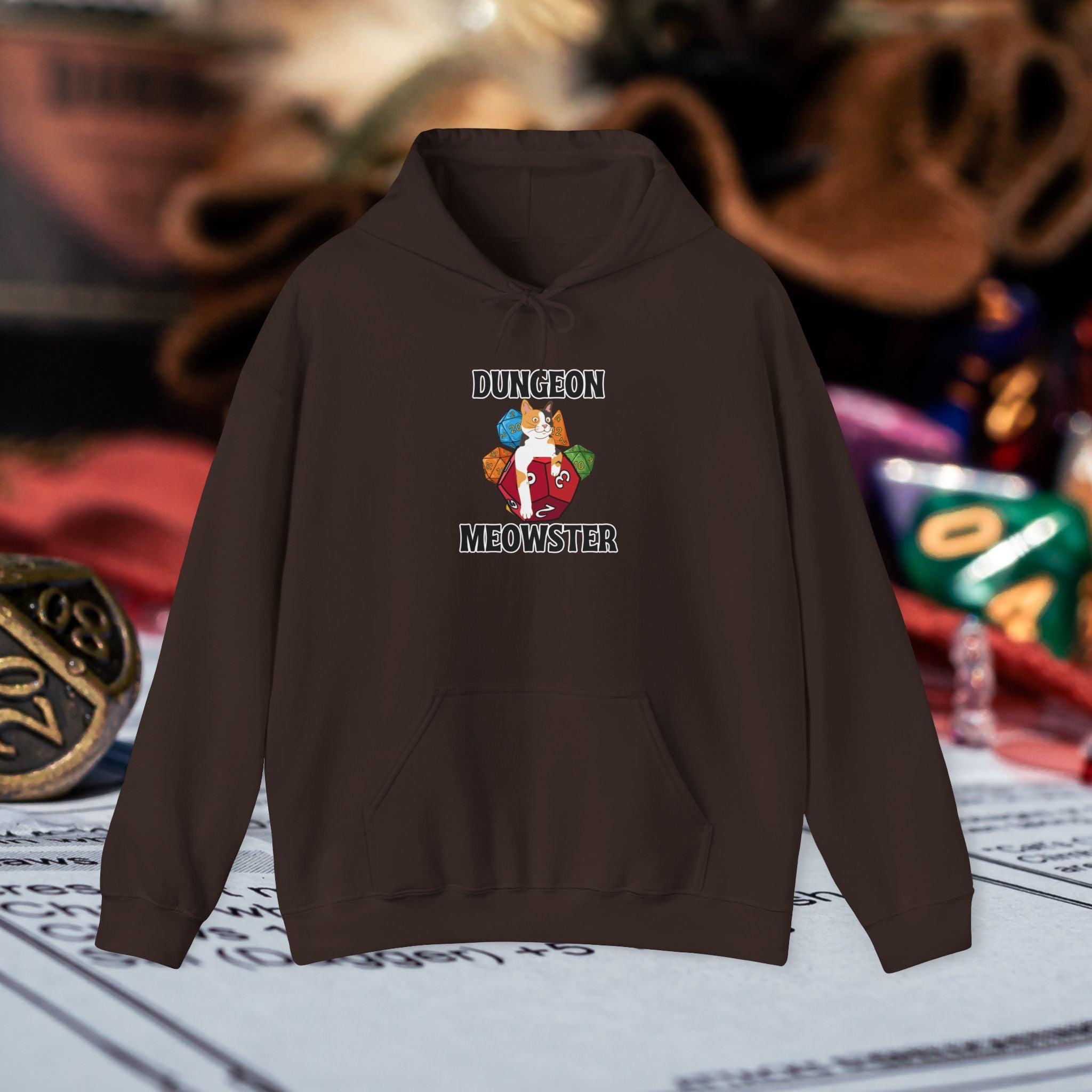 Dungeon Meowster Hoodie - Cute D&D Cat Gamer Sweatshirt