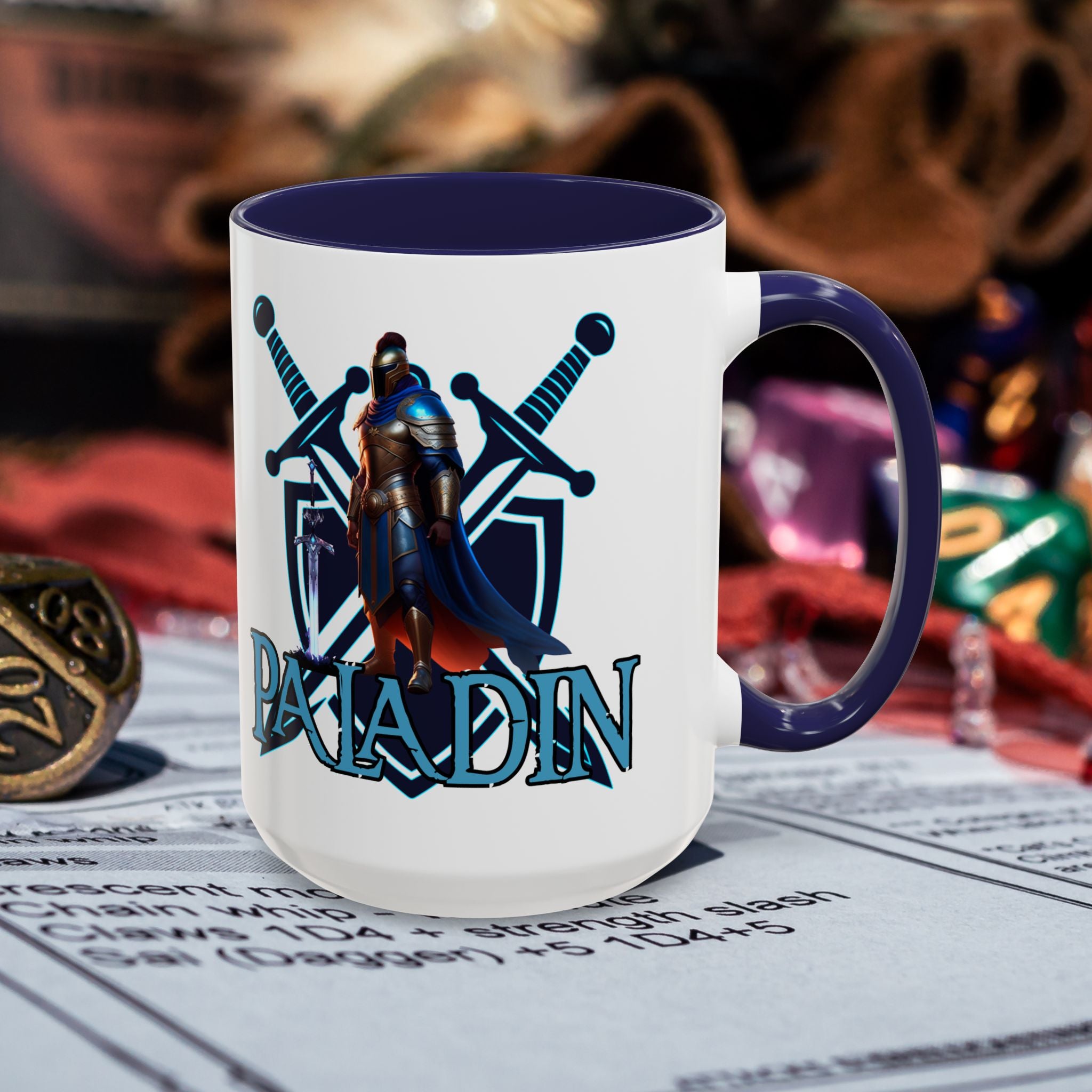 Paladin Coffee Mug – RPG Paladin D&D Design (15oz Accent)