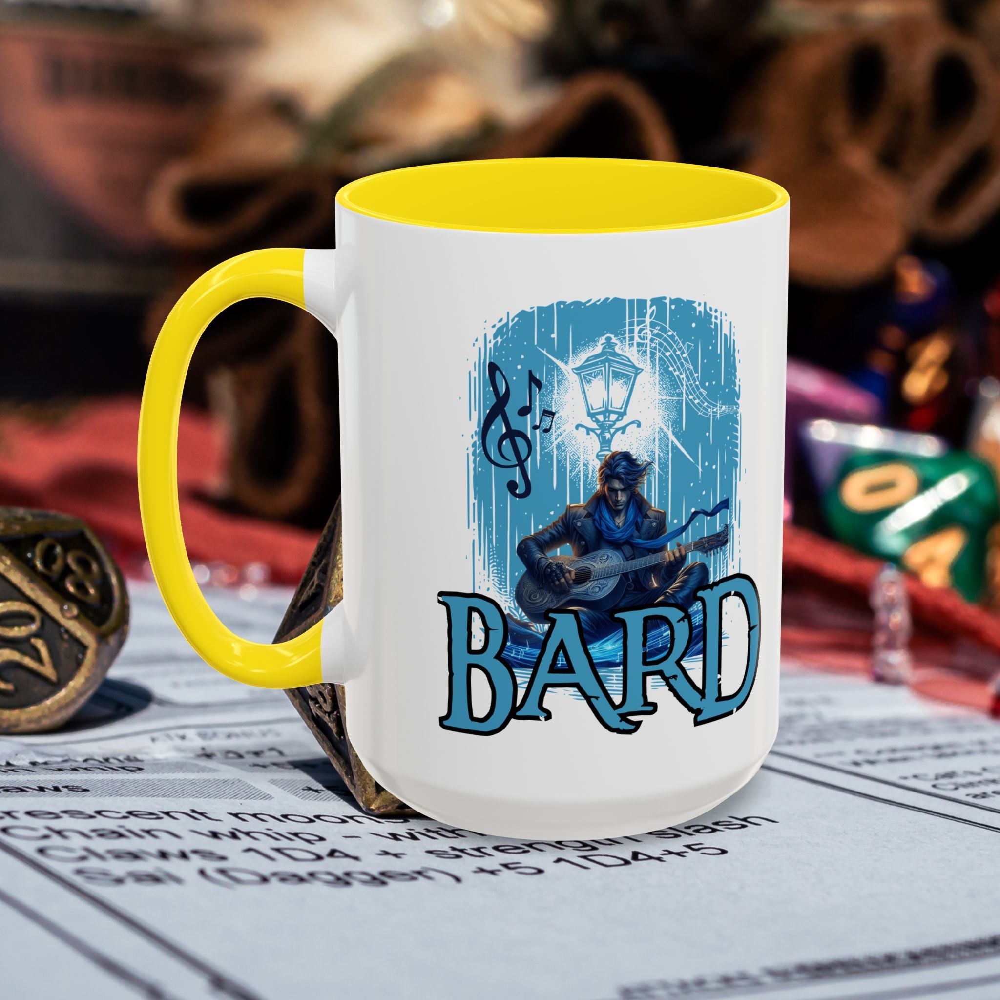 Bard Coffee Mug – D&D Bard RPG Musician Design (15 oz)
