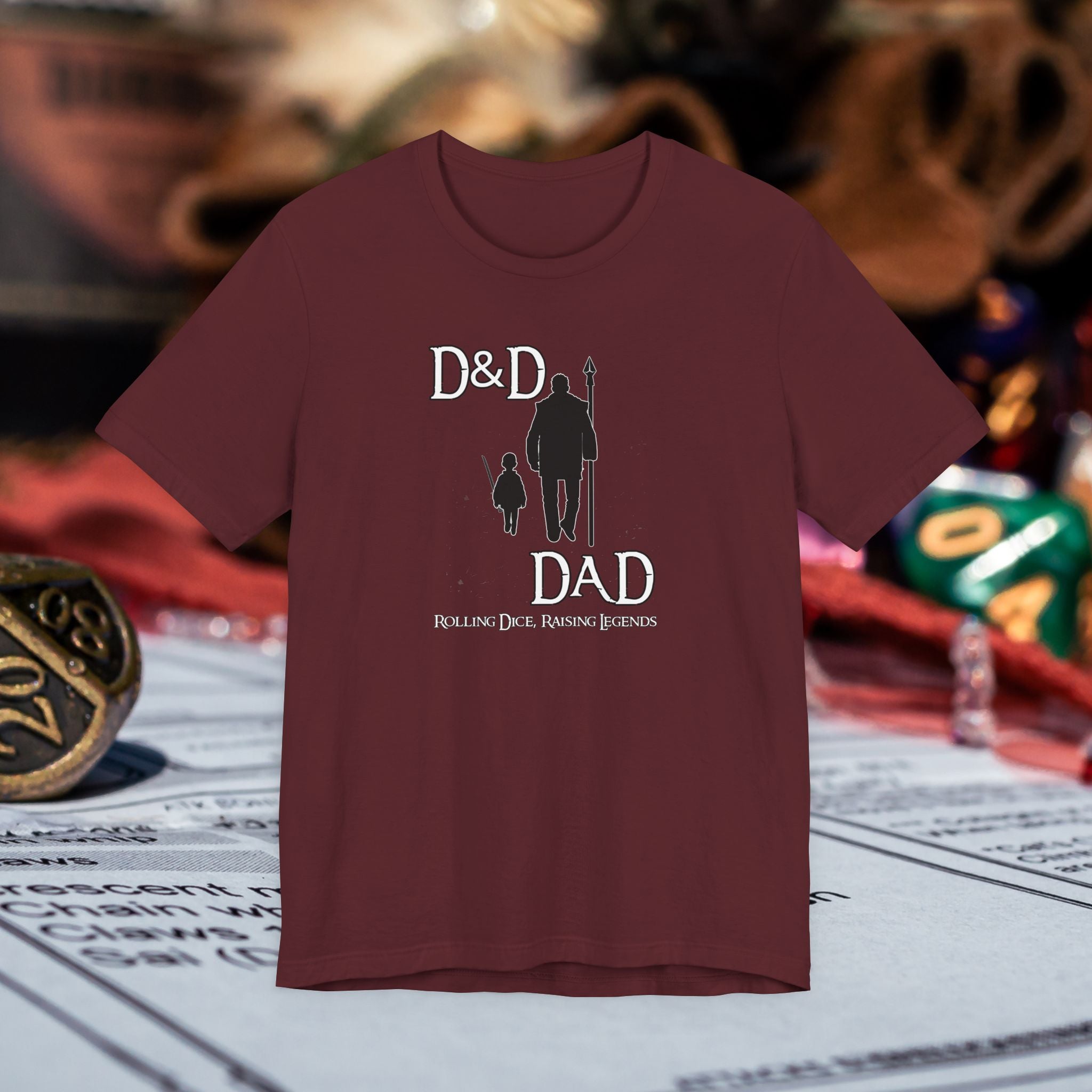 D&D Dad T‑Shirt — Roleplaying Dad Tee (Rolling Dice, Raising Legends)