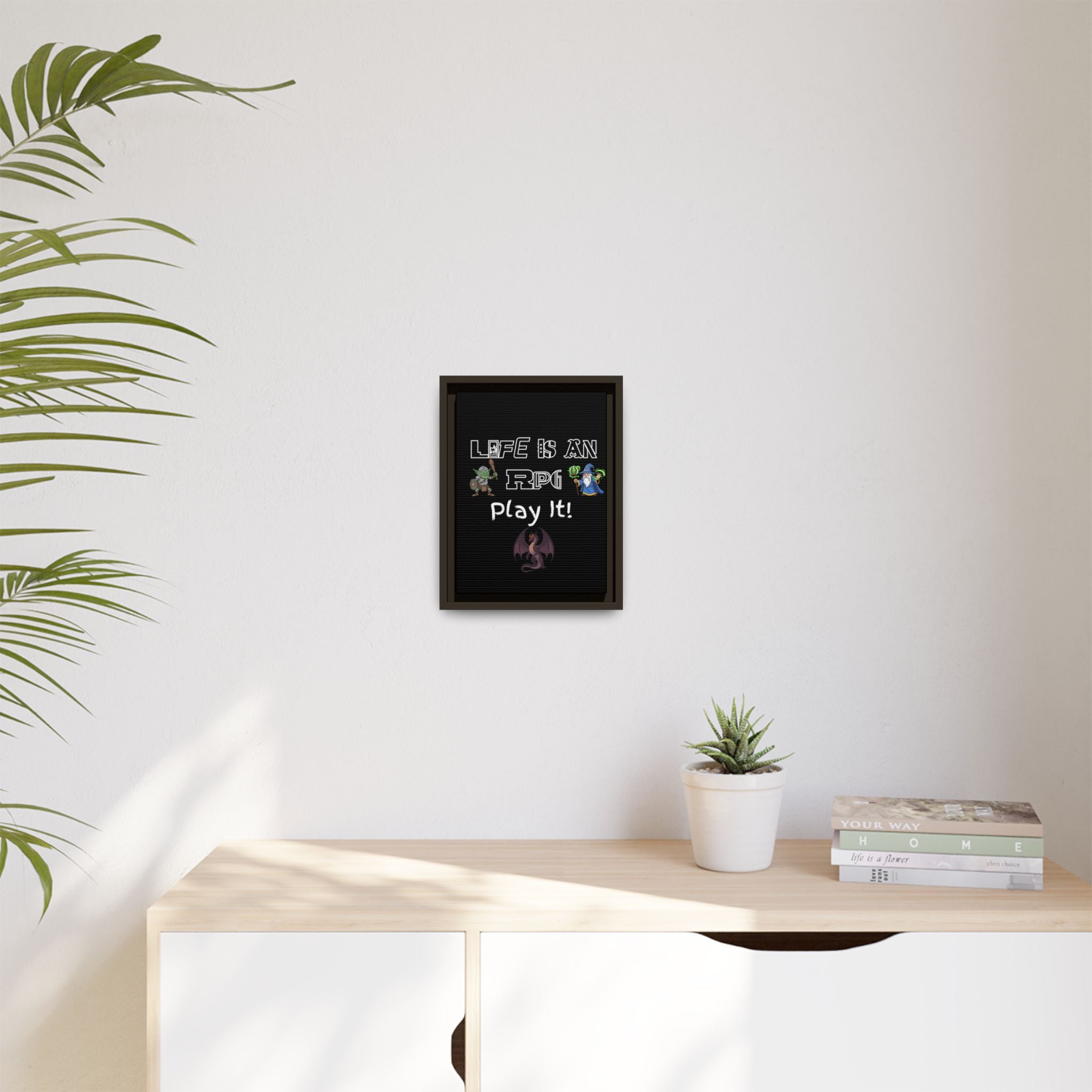 Life Is an RPG Framed Canvas Print – Rpg Gaming Wall Art