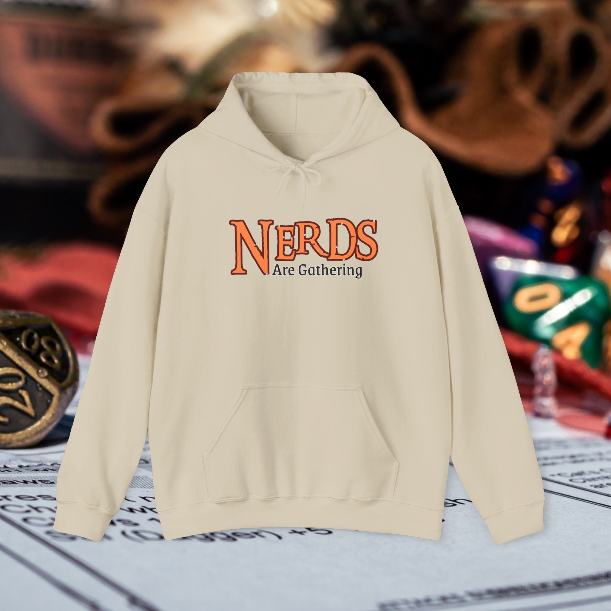 Hoodie — "Nerds Are Gathering" Retro Gamer & Tabletop Hoodie