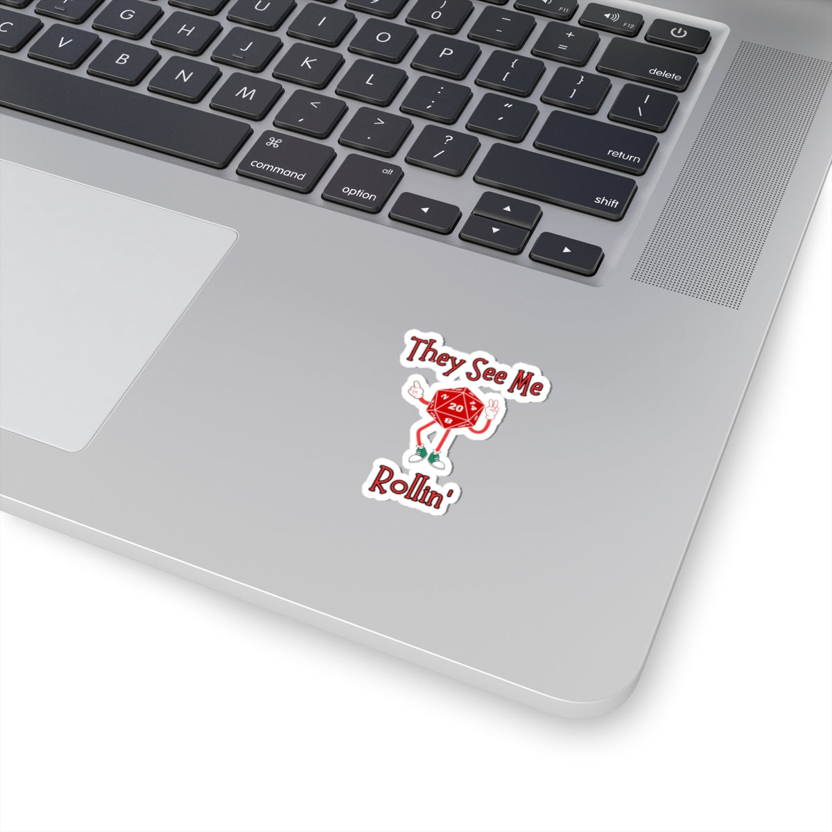 They See Me Rollin' D20 Sticker — RPG Dice Kiss-Cut Vinyl Sticker