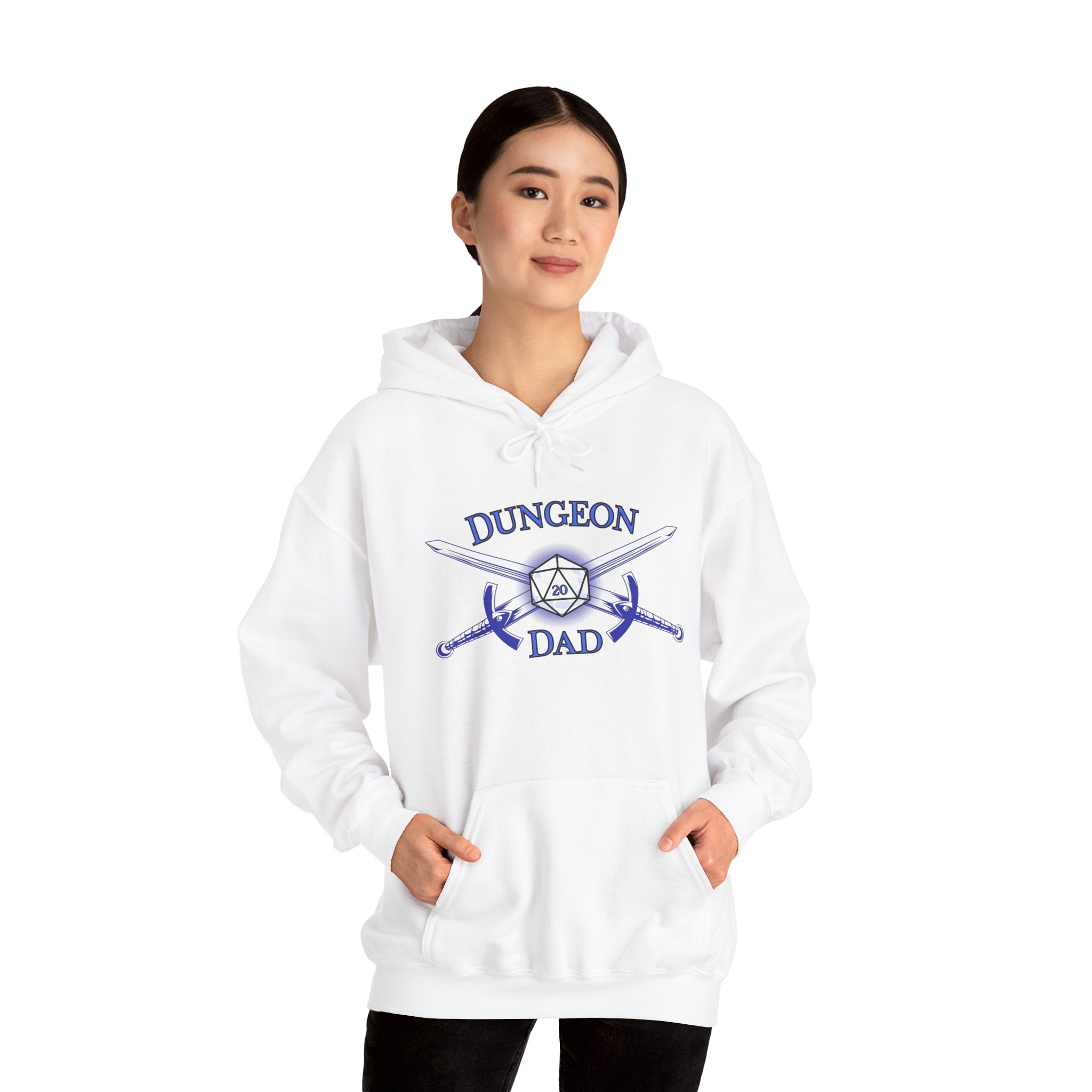 Dungeon Dad Hoodie – RPG Dad Hoodie with Dice & Swords Design