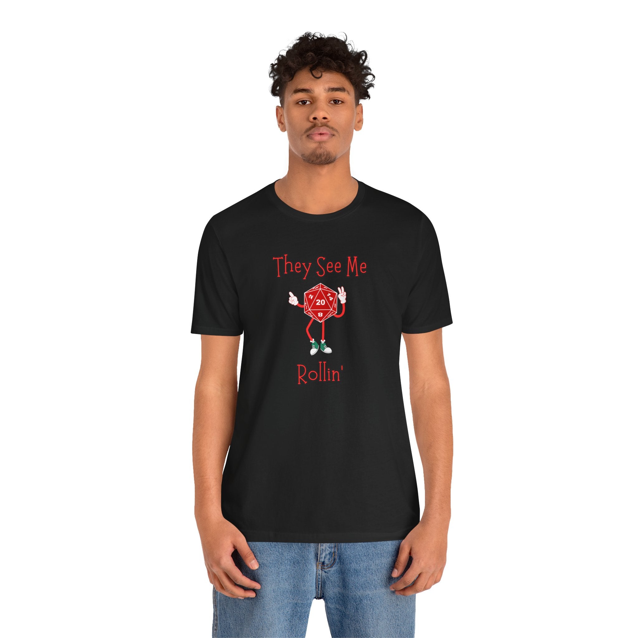 They See Me Rollin' D20 T-Shirt — Funny RPG Dice Gaming Tee