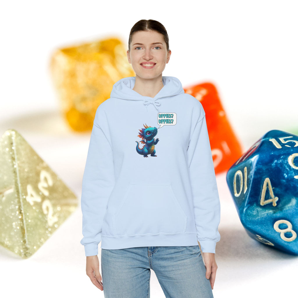 Dragon Dice Hoodie — Cute Blue Dragon UPPIES Gaming Hoodie