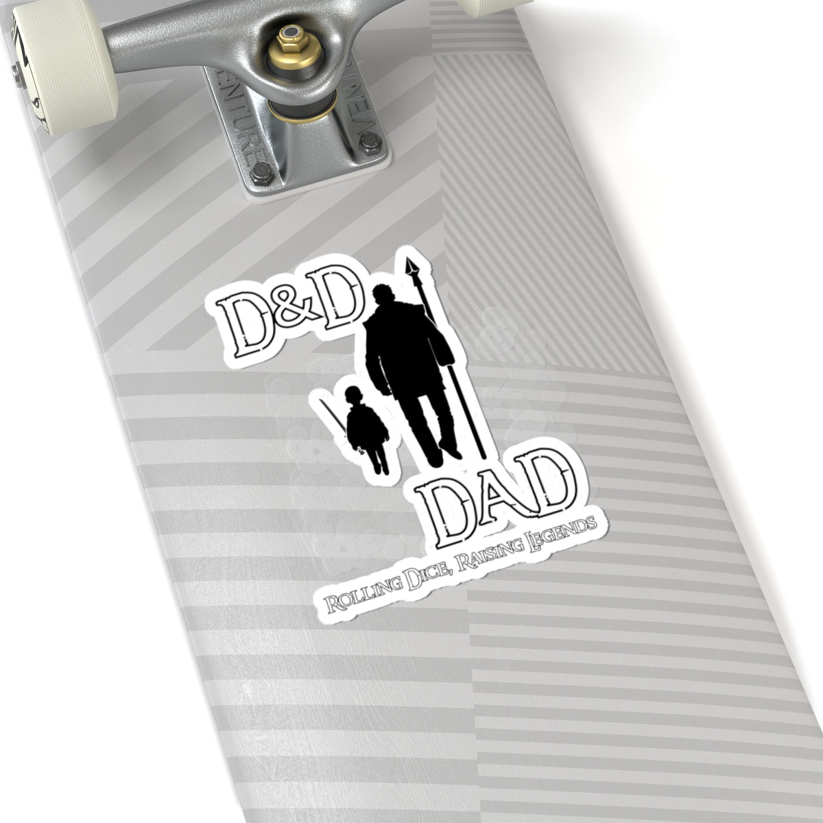 D&D Dad Kiss-Cut Sticker — "Rolling Dice, Raising Legends" Gaming Dad Decal