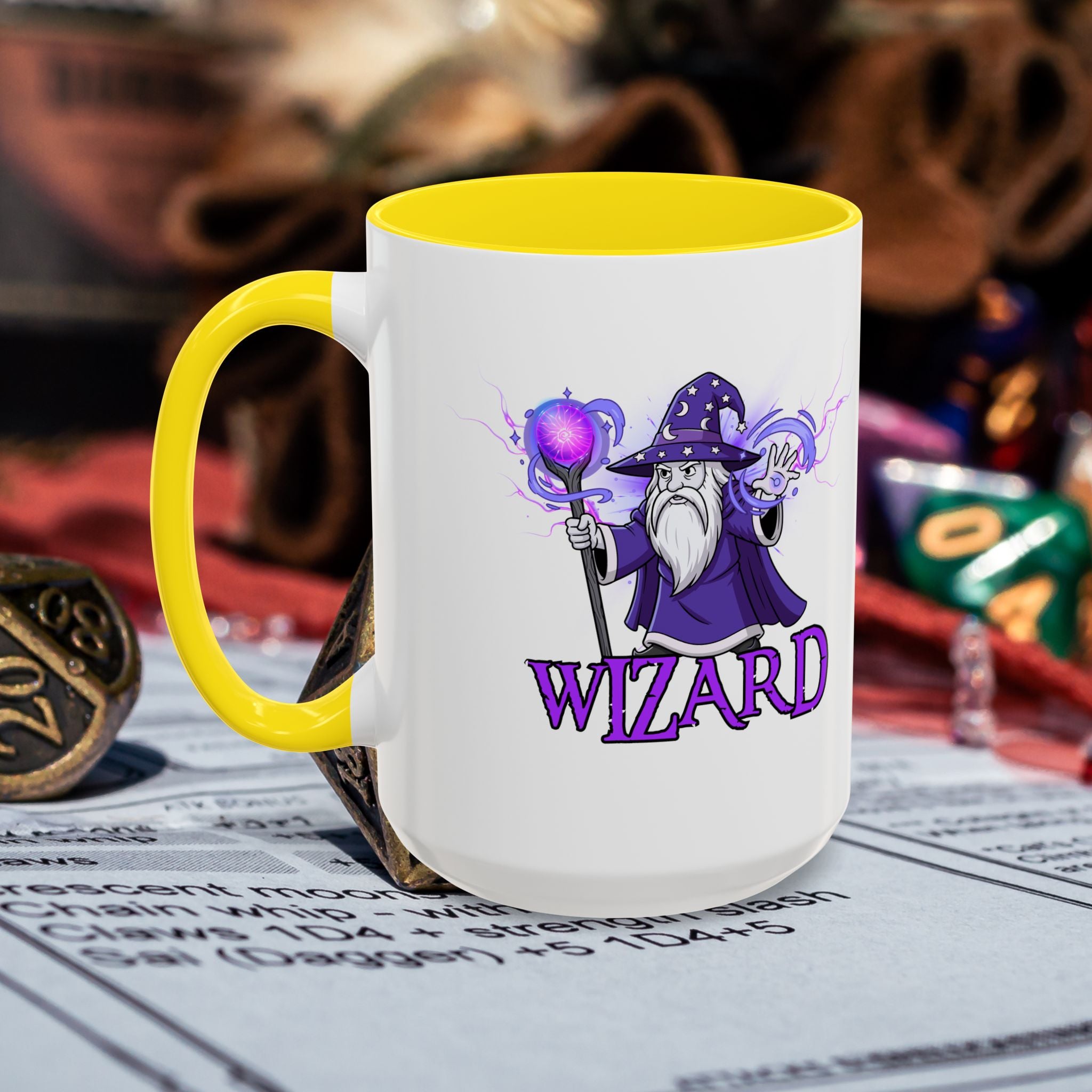 Wizard Coffee Mug — D&D Wizard Design Accent Mug (15oz)