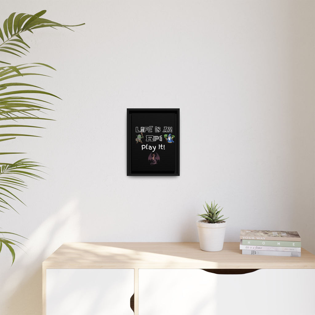 Life Is an RPG Framed Canvas Print – Rpg Gaming Wall Art