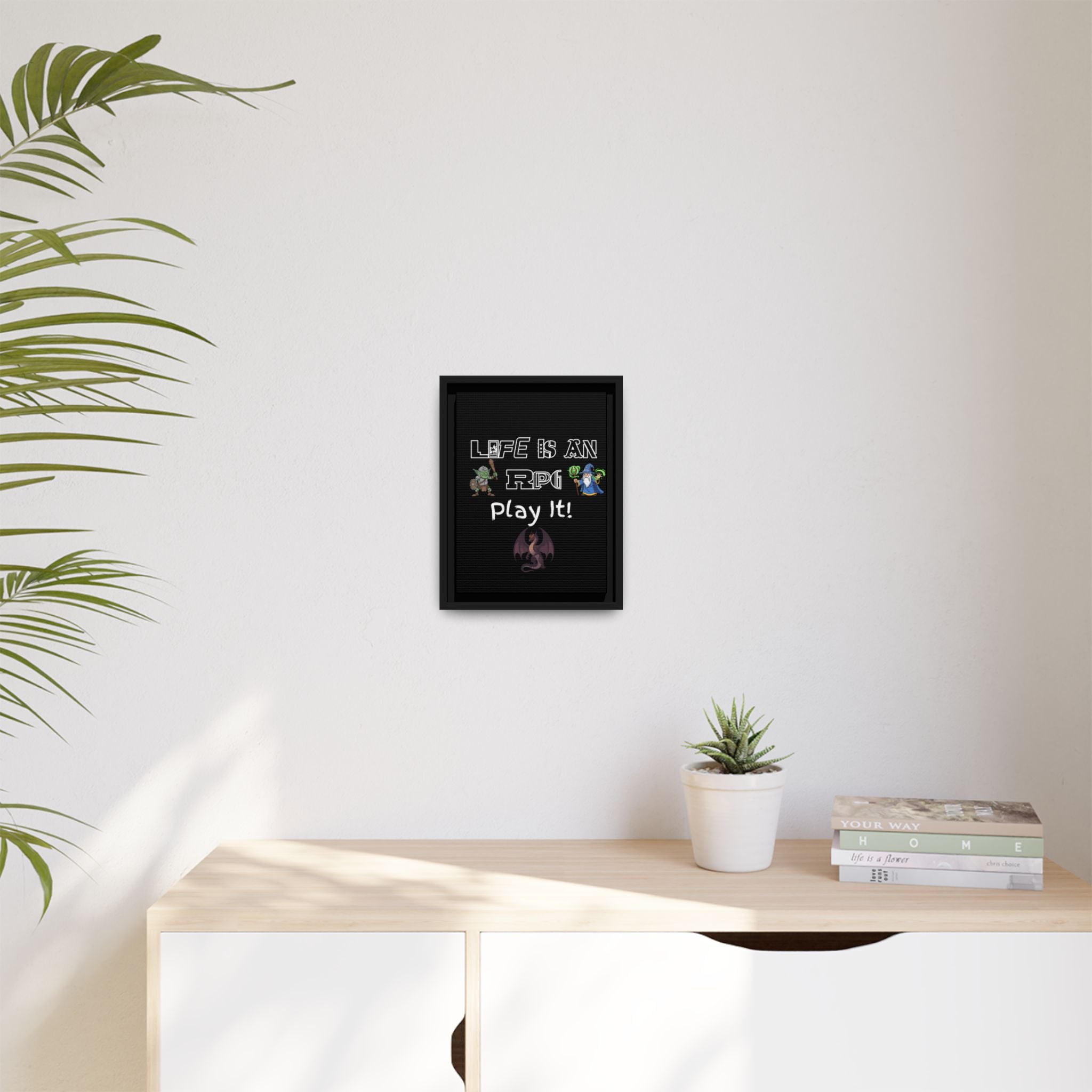 Life Is an RPG Framed Canvas Print – Rpg Gaming Wall Art