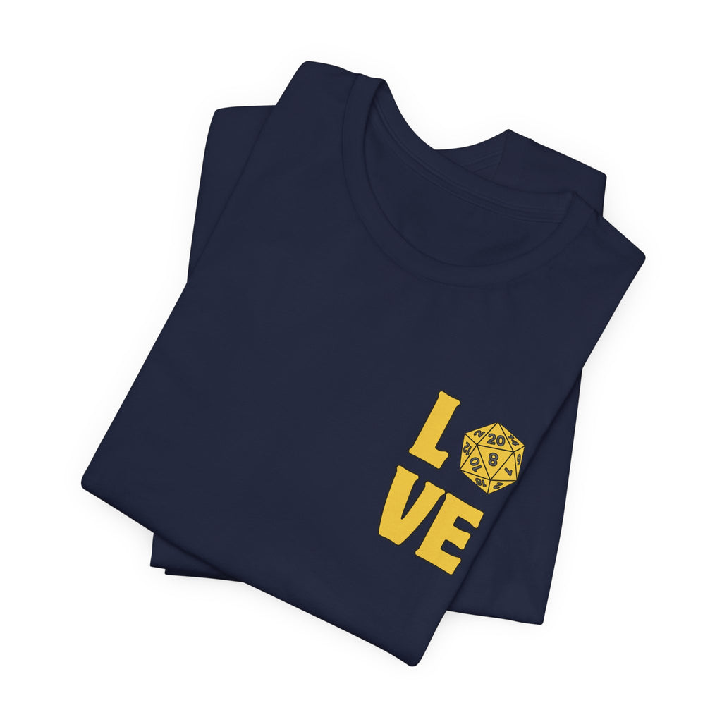 Love D20 T-Shirt — RPG Gamer Dice Love Tee